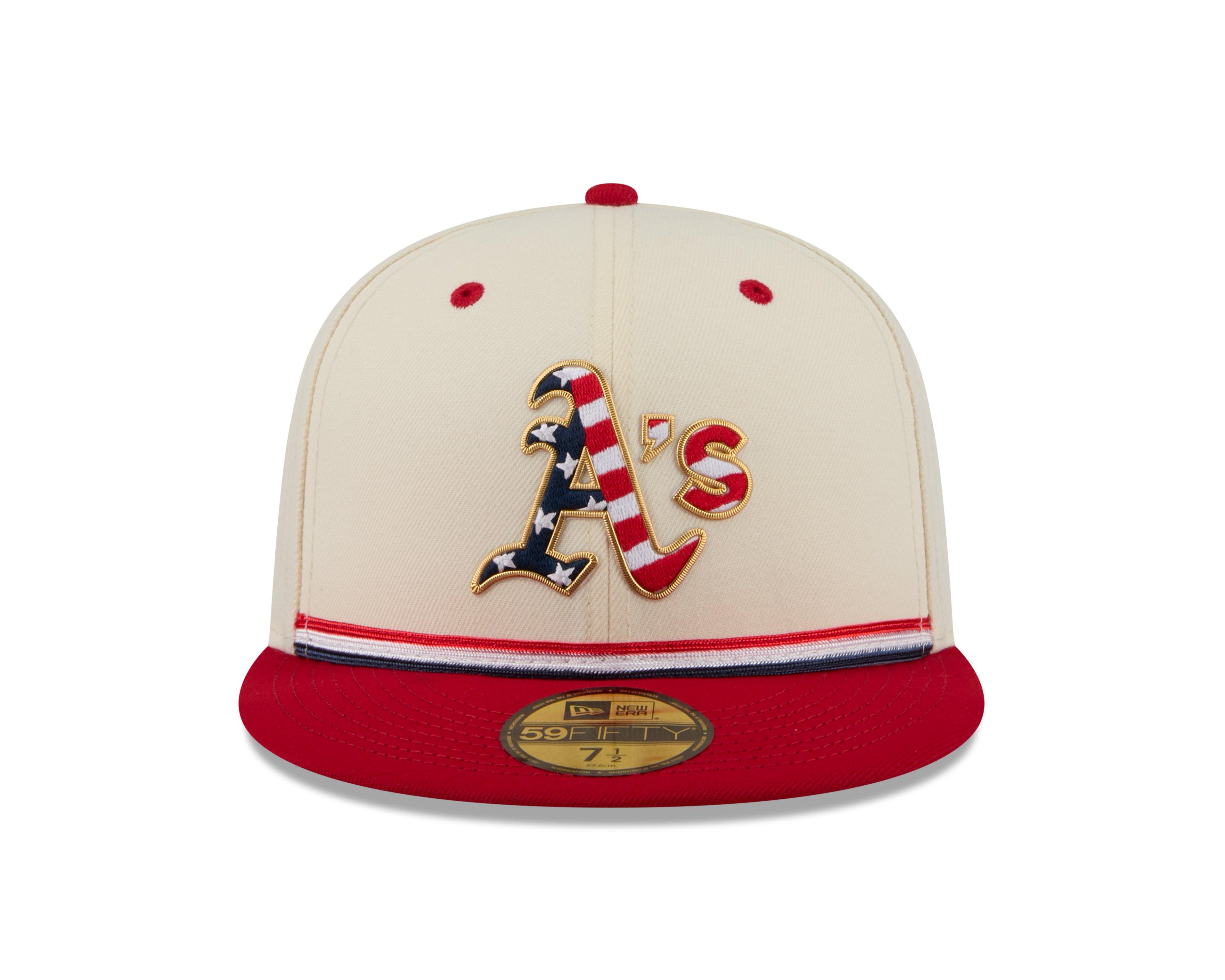 New Era Oakland Athletics 59FIFTY 4th of July Fitted Hat - Red - RED Thumbnail View 3