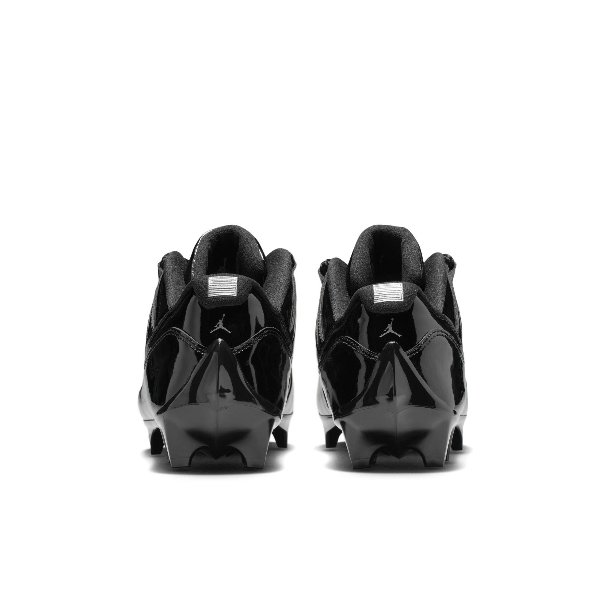 Jordan 11 Low TD "Patent Black" Men's Football Cleat - BLACK Thumbnail View 10