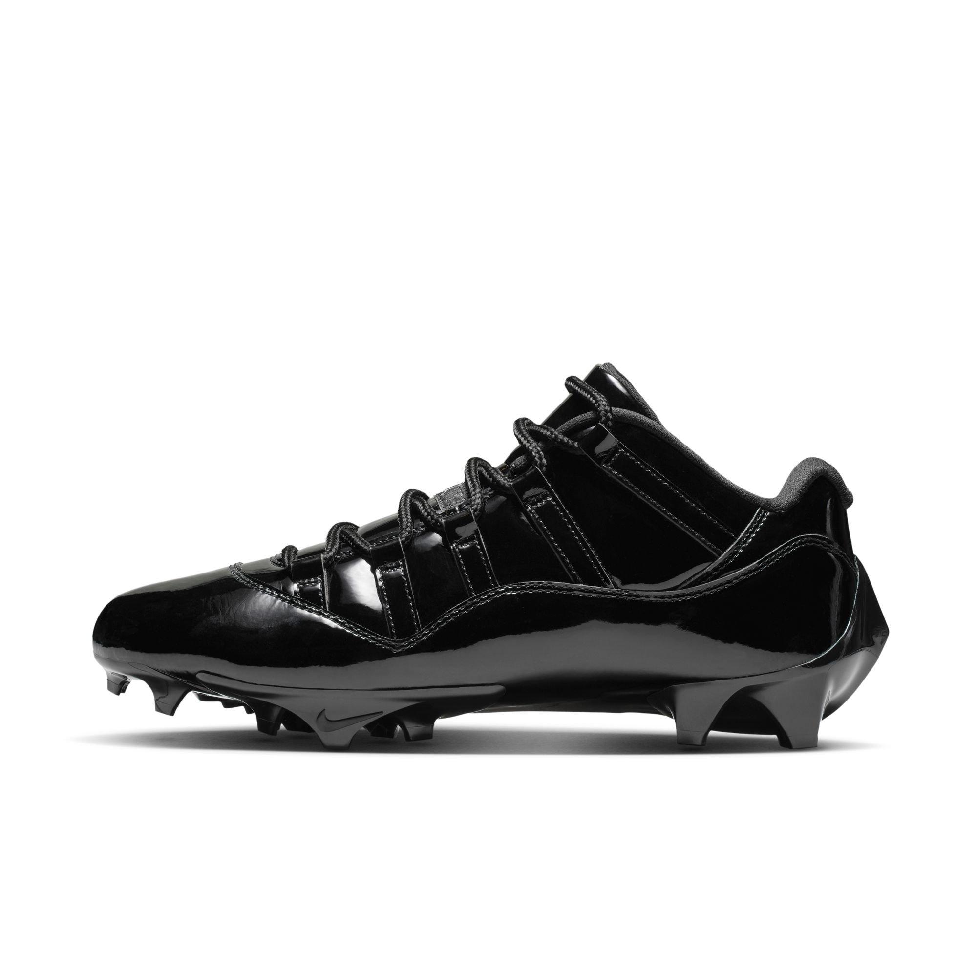 Jordan 11 Low TD "Patent Black" Men's Football Cleat - BLACK Thumbnail View 8