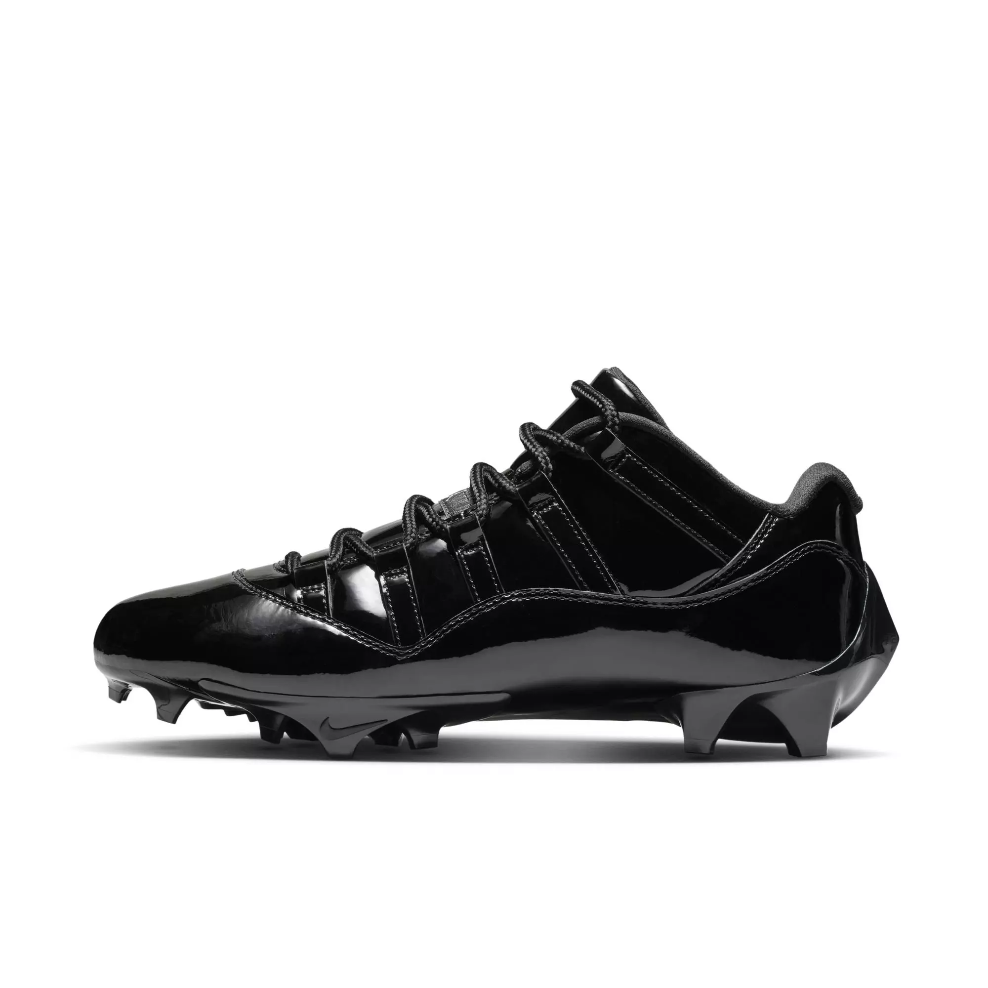 Jordan 11 Low TD "Patent Black" Men's Football Cleat - BLACK
