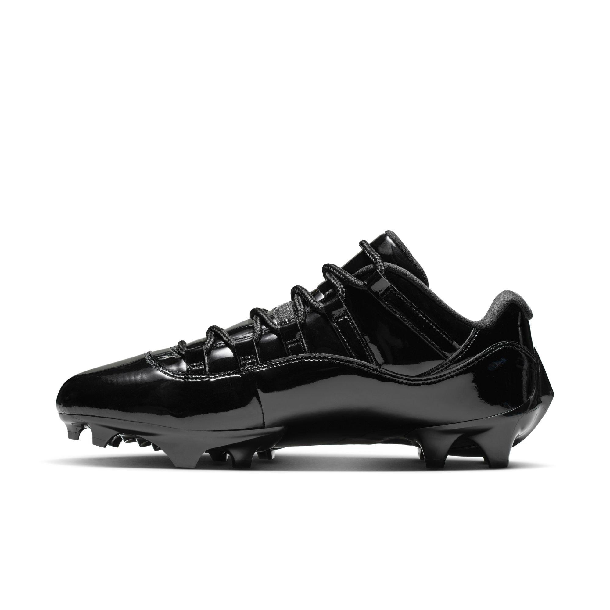 Jordan 11 Low TD "Patent Black" Men's Football Cleat - BLACK Thumbnail View 9
