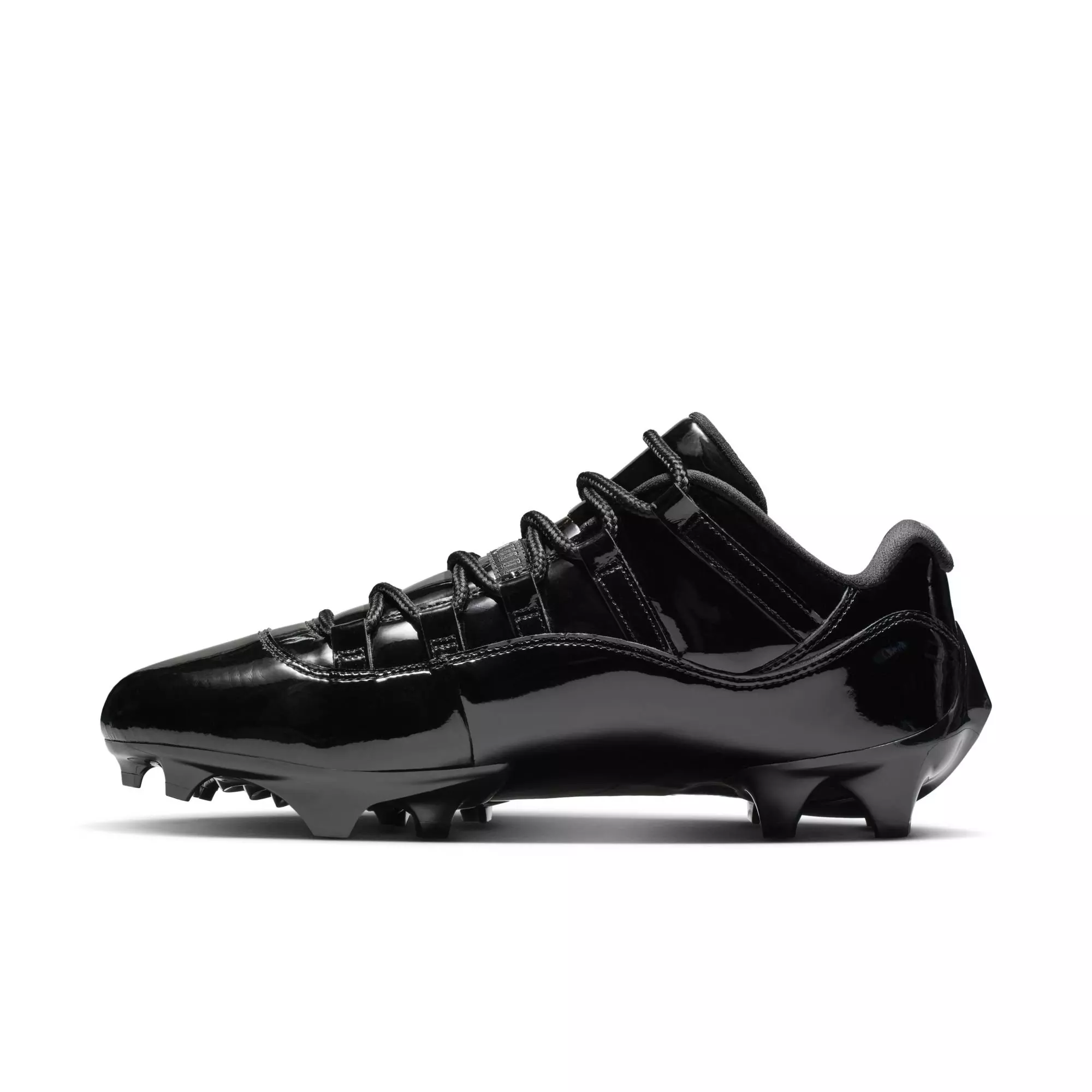 Jordan 11 Low TD "Patent Black" Men's Football Cleat - BLACK