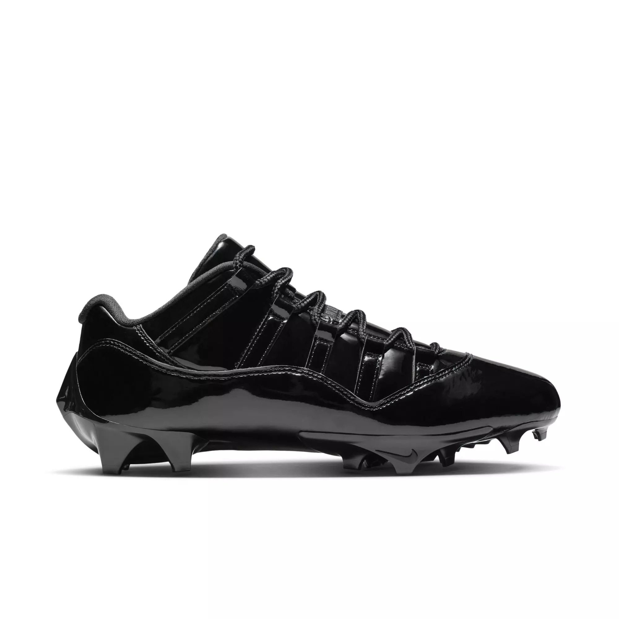 Jordan 11 Low TD "Patent Black" Men's Football Cleat - BLACK