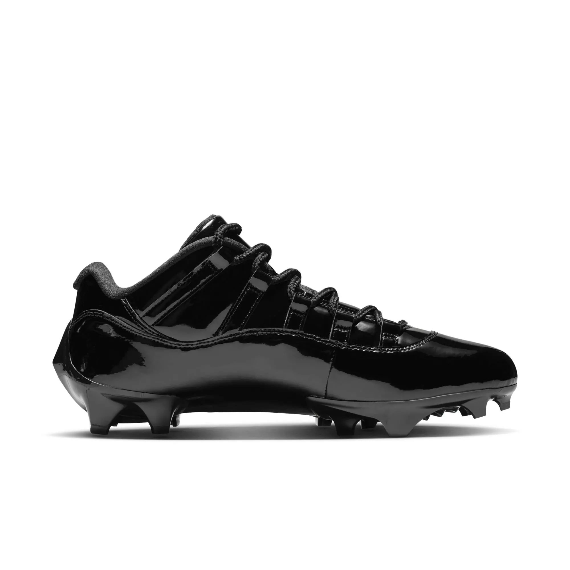 Jordan 11 Low TD "Patent Black" Men's Football Cleat - BLACK