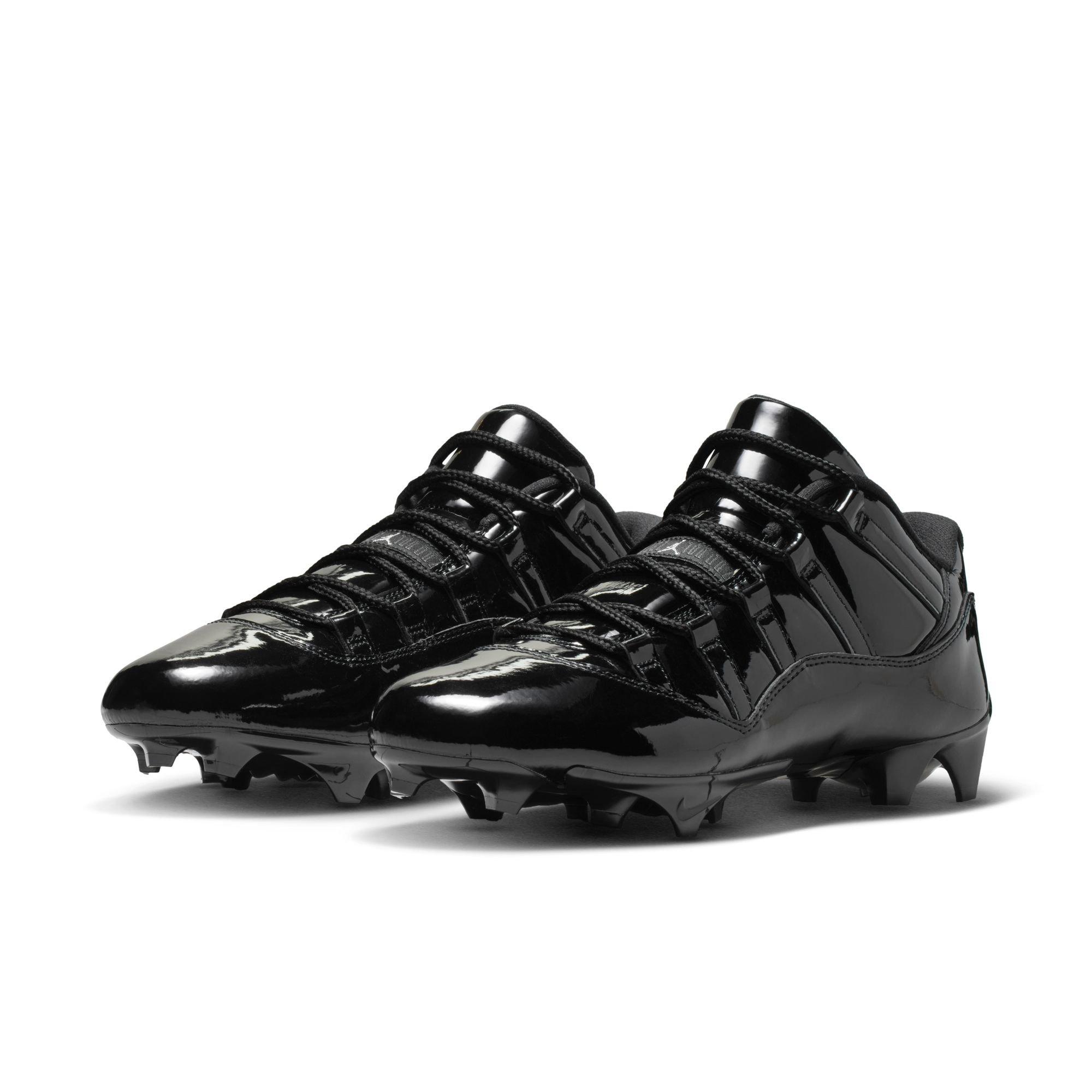 Jordan 11 Low TD "Patent Black" Men's Football Cleat - BLACK Thumbnail View 4