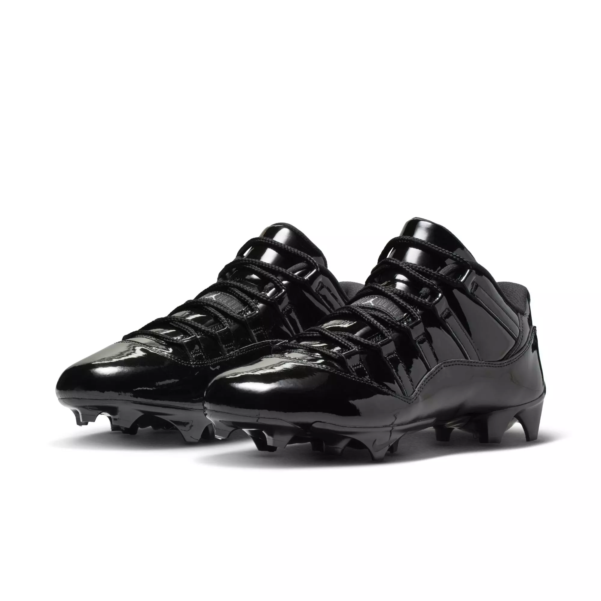 Jordan 11 Low TD "Patent Black" Men's Football Cleat - BLACK