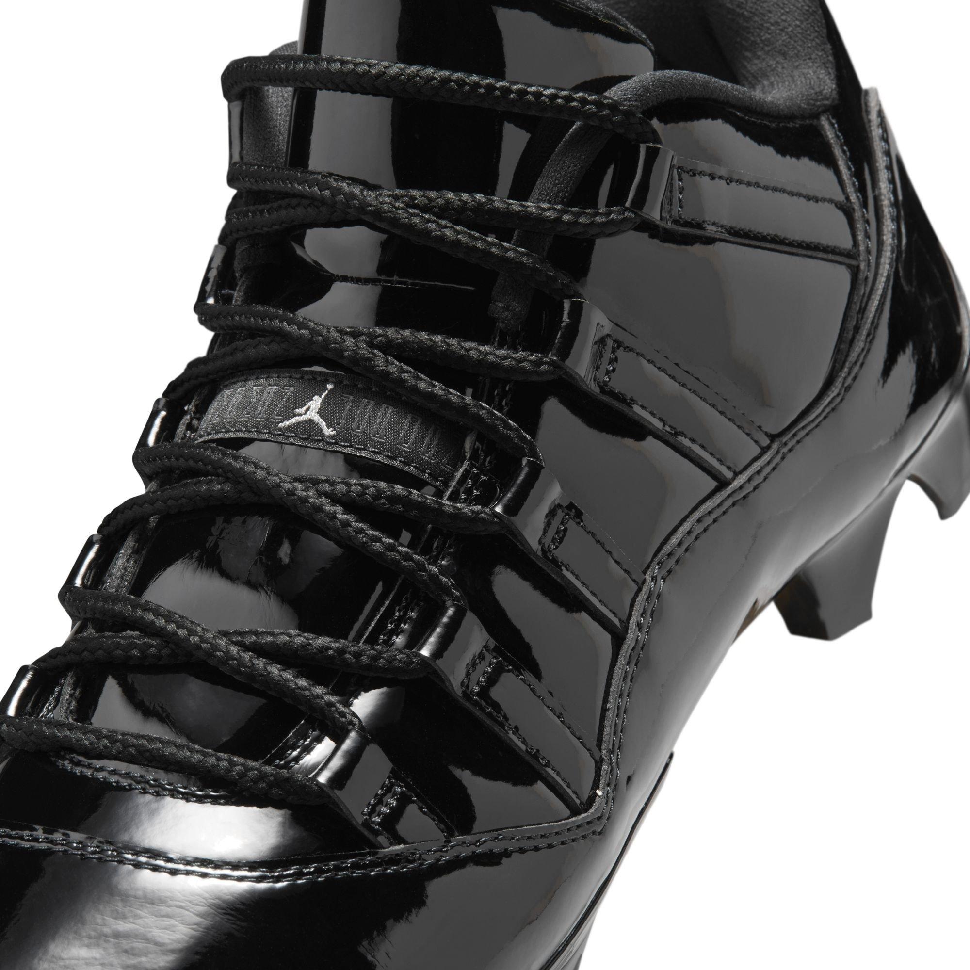 Jordan 11 Low TD "Patent Black" Men's Football Cleat - BLACK Thumbnail View 5