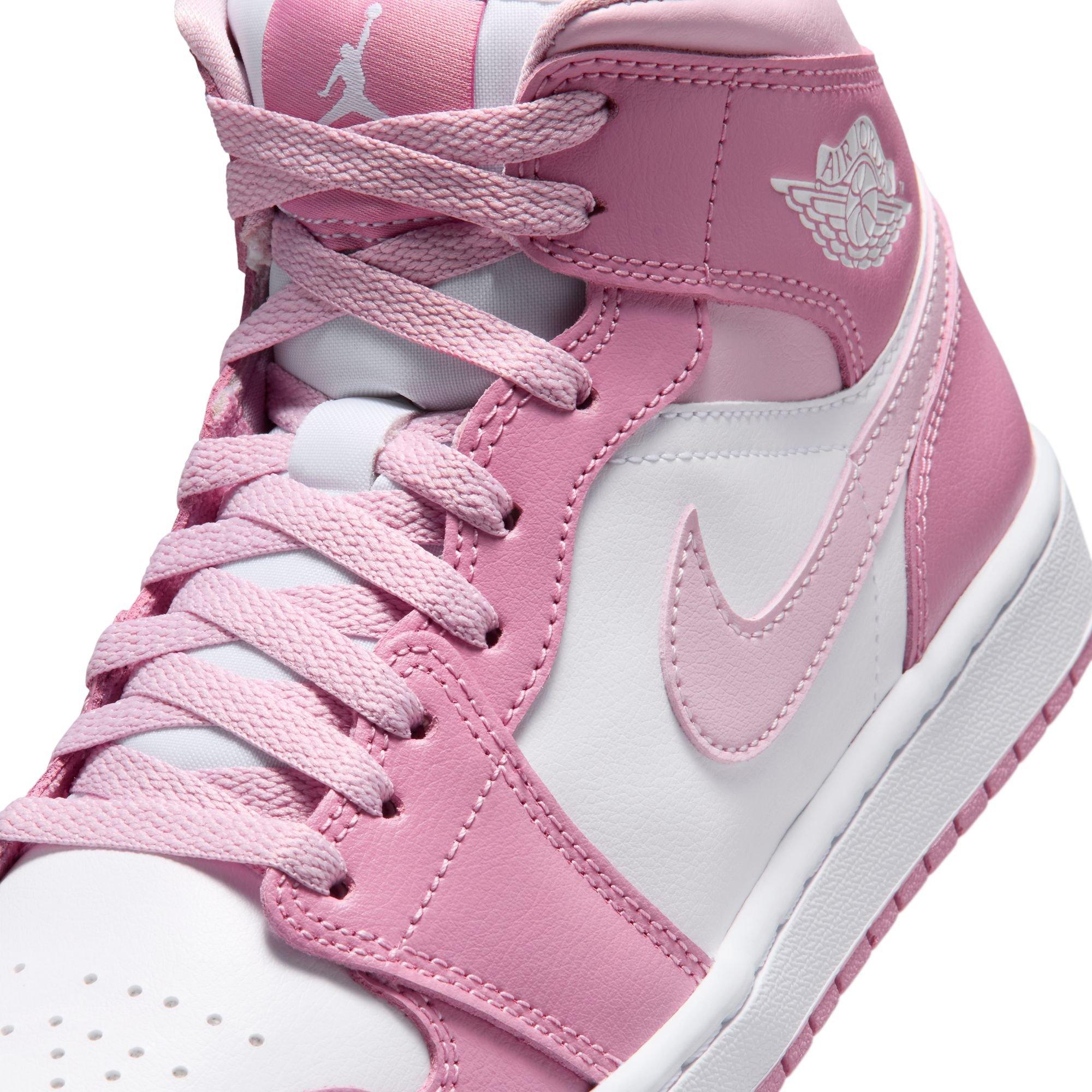 Jordan 1 Mid "Elemental Pink/Sail/Iced Carmine" Women's Shoe - PINK Thumbnail View 10
