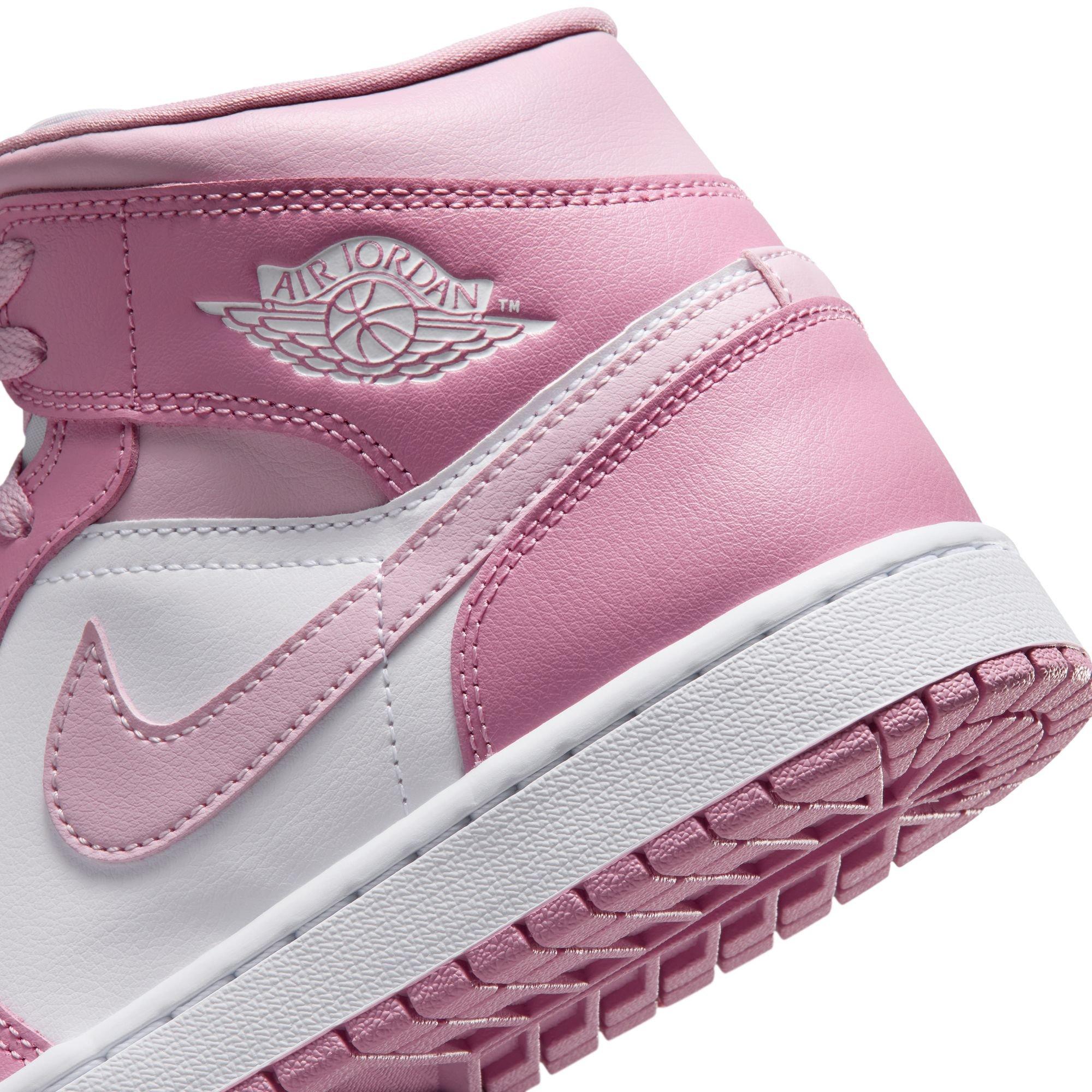 Jordan 1 Mid "Elemental Pink/Sail/Iced Carmine" Women's Shoe - PINK Thumbnail View 11