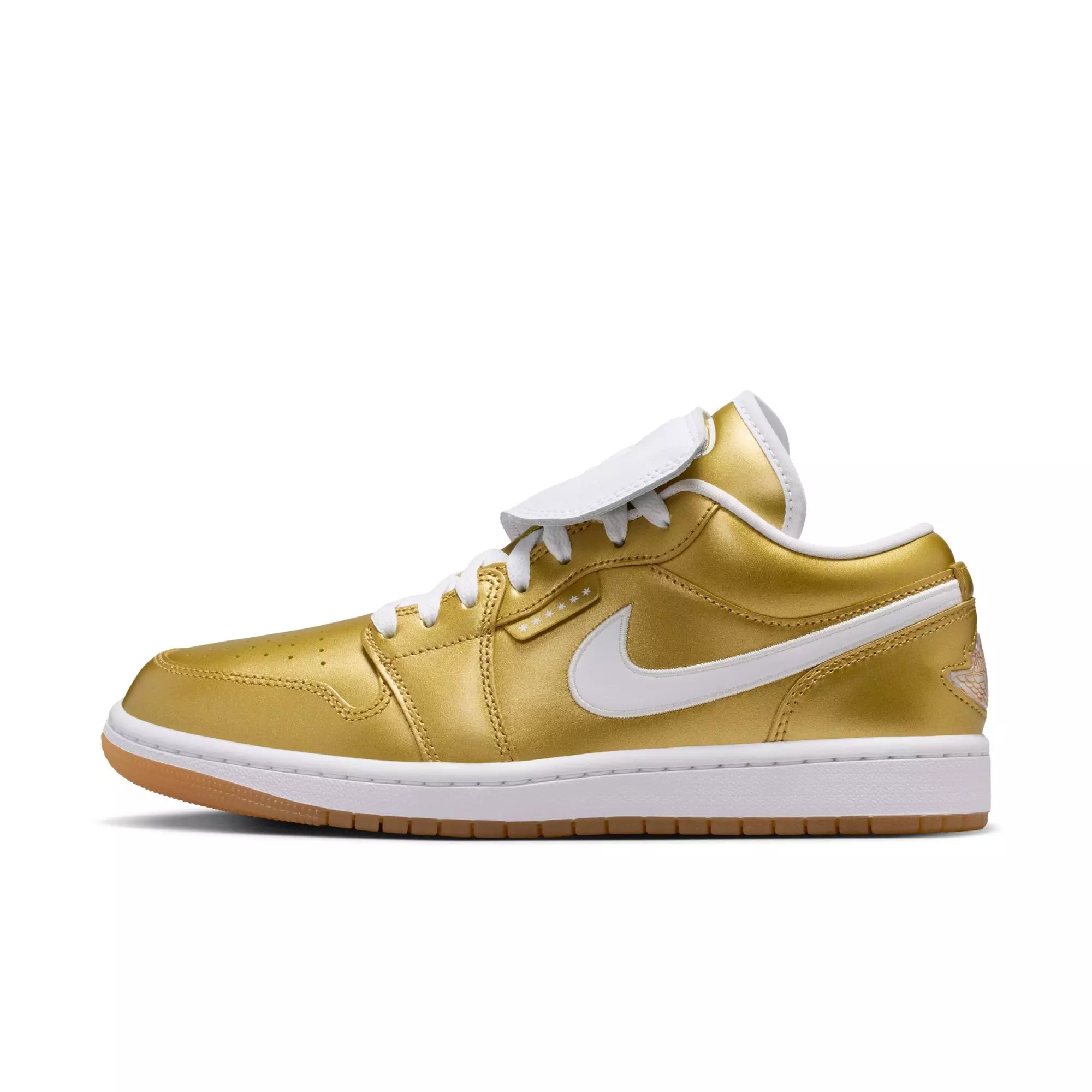Jordan 1 Low "Gold/White/Gum Yellow" Women's Shoe - GOLD/WHITE