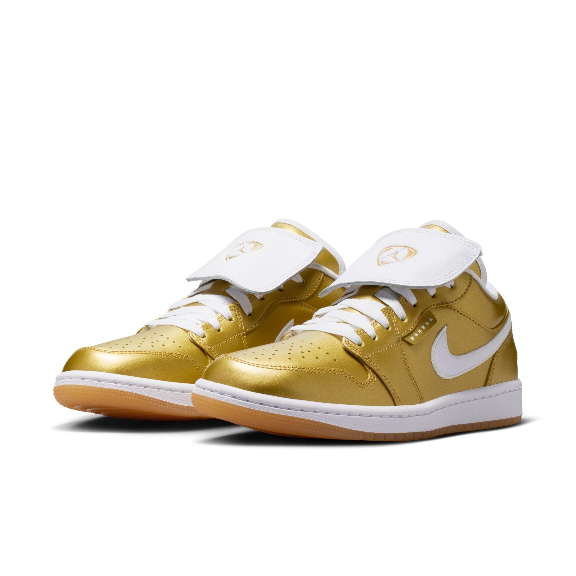 Jordan 1 Low "Gold/White/Gum Yellow" Women's Shoe - GOLD/WHITE Thumbnail View 5