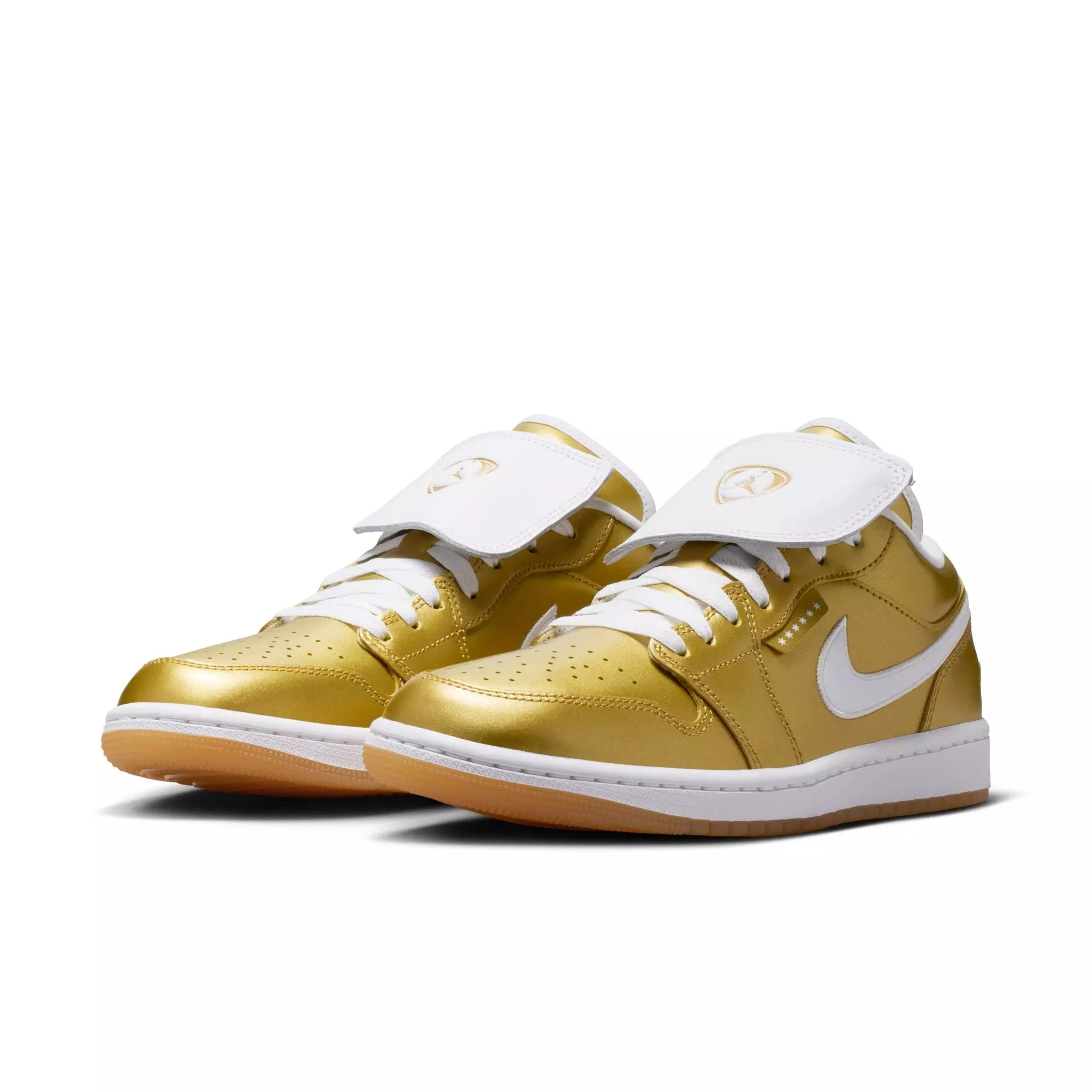 Jordan 1 Low "Gold/White/Gum Yellow" Women's Shoe - GOLD/WHITE