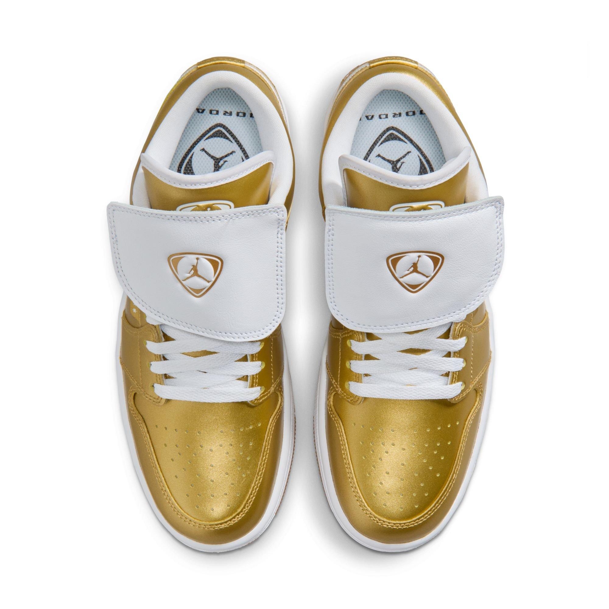 Jordan 1 Low "Gold/White/Gum Yellow" Women's Shoe - GOLD/WHITE Thumbnail View 6