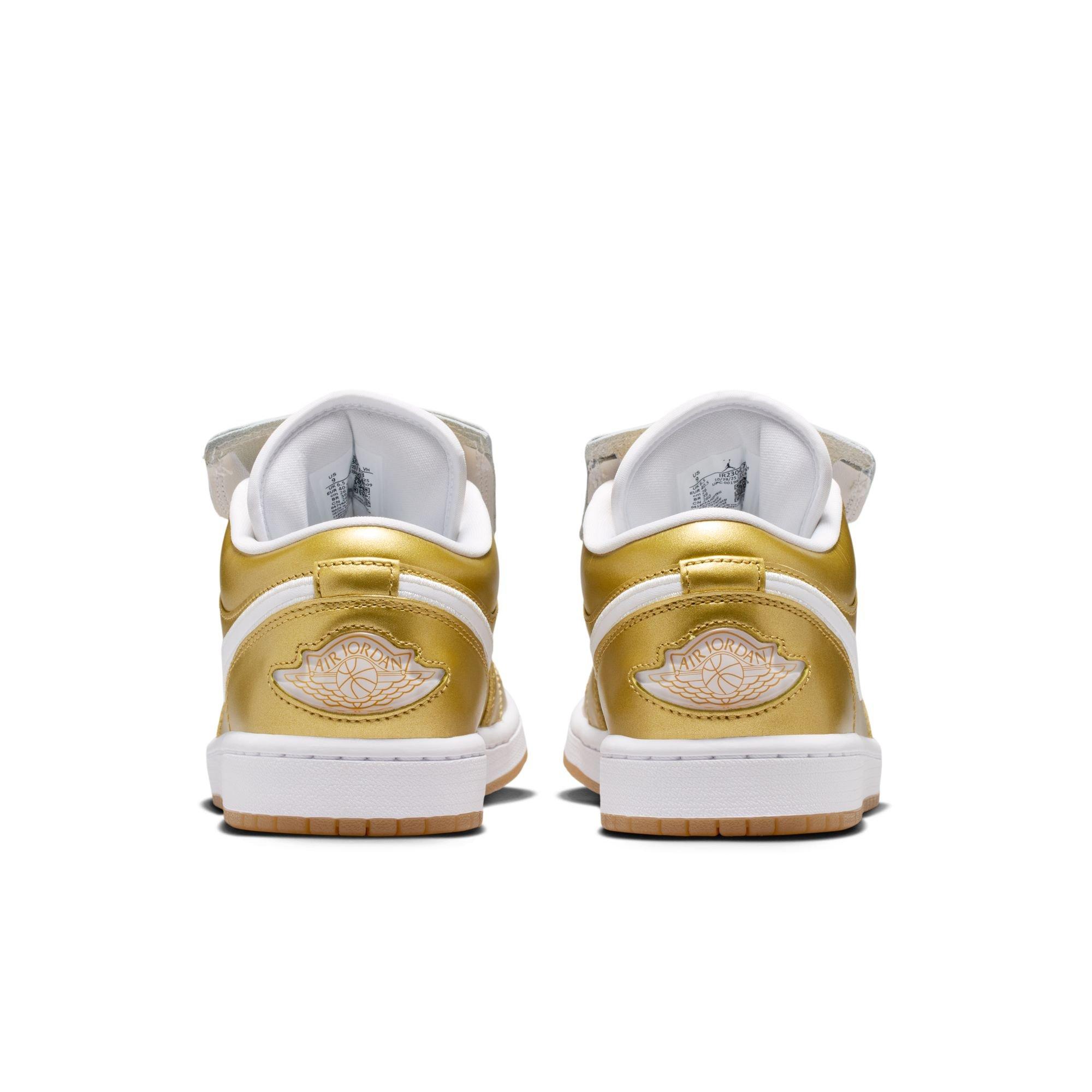Jordan 1 Low "Gold/White/Gum Yellow" Women's Shoe - GOLD/WHITE Thumbnail View 7