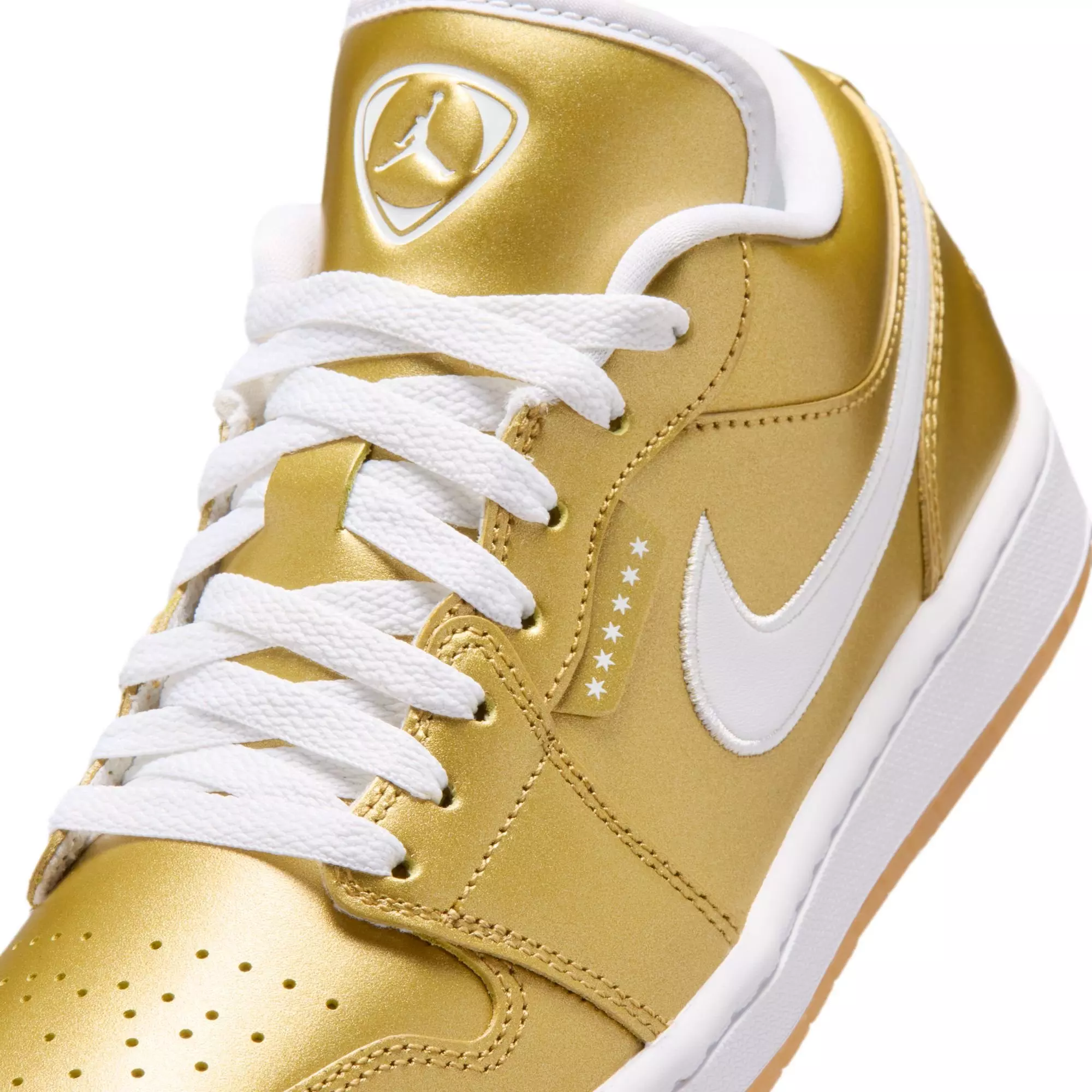 Jordan 1 Low "Gold/White/Gum Yellow" Women's Shoe - GOLD/WHITE