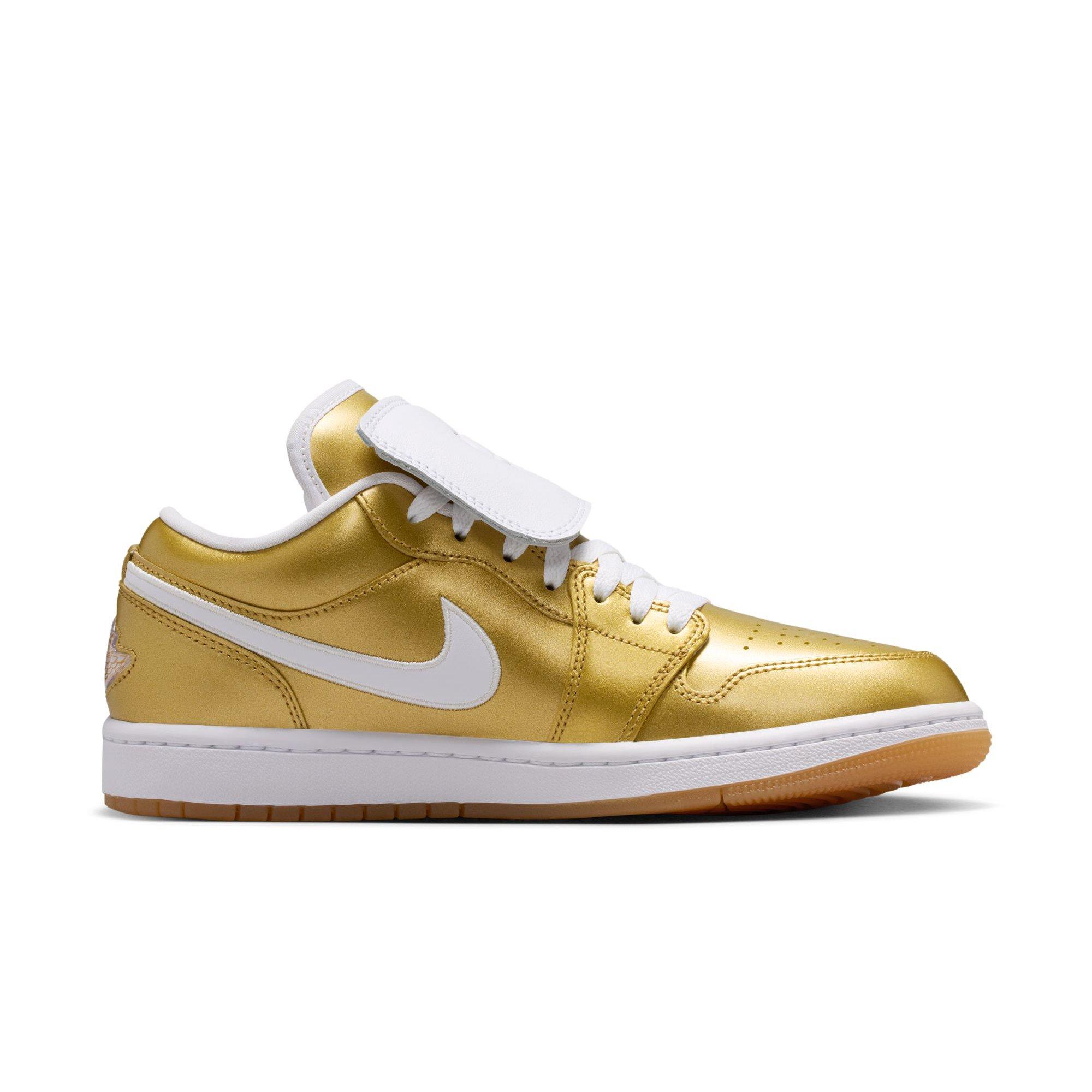 Jordan 1 Low "Gold/White/Gum Yellow" Women's Shoe - GOLD/WHITE Thumbnail View 2