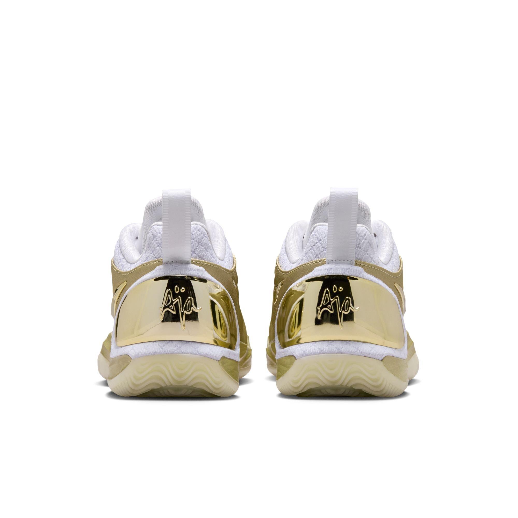 Nike A'Two "Gold Standard" Basketball Shoe - METALLIC GOLD STAR/WHITE Thumbnail View 12
