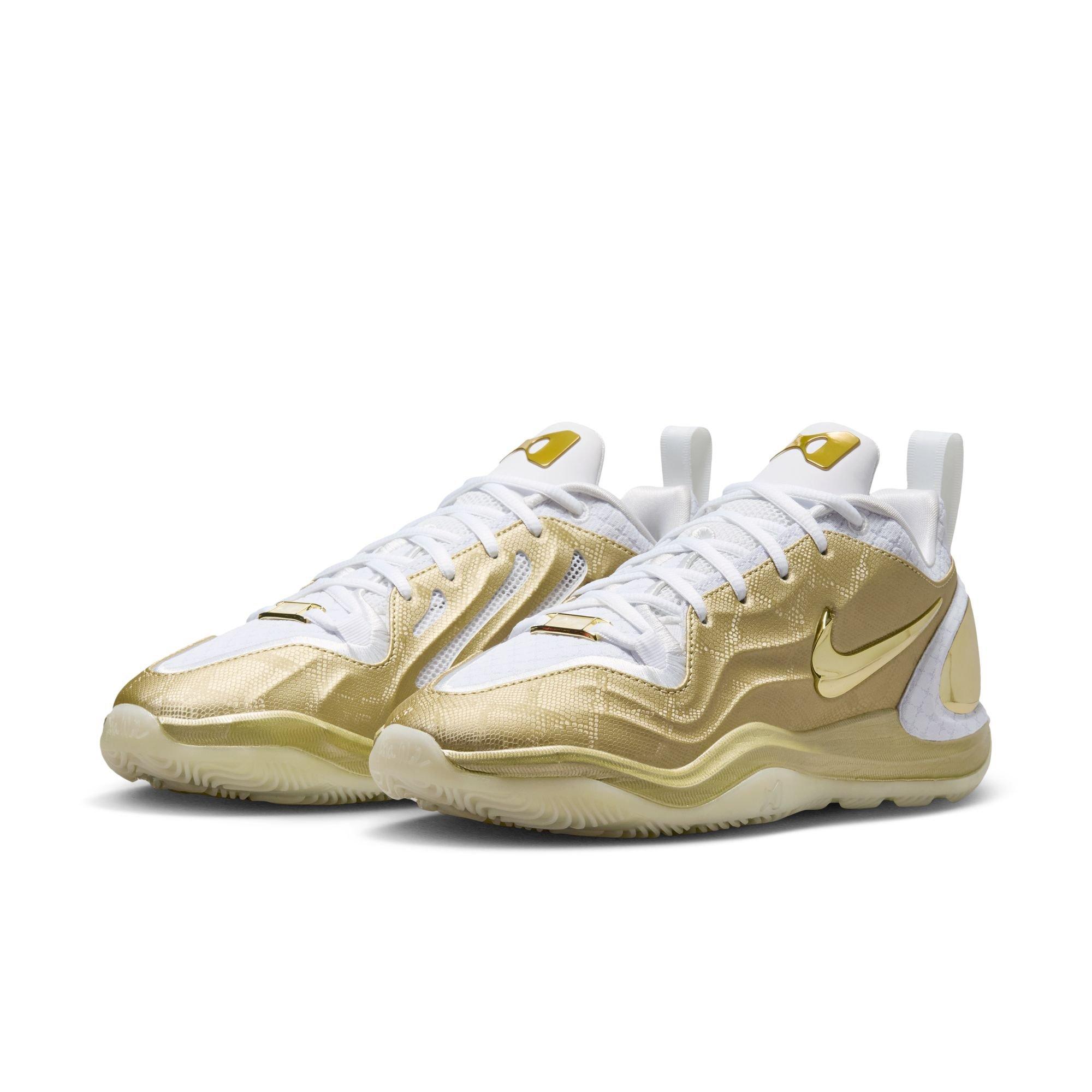 Nike A'Two "Gold Standard" Basketball Shoe - METALLIC GOLD STAR/WHITE Thumbnail View 4