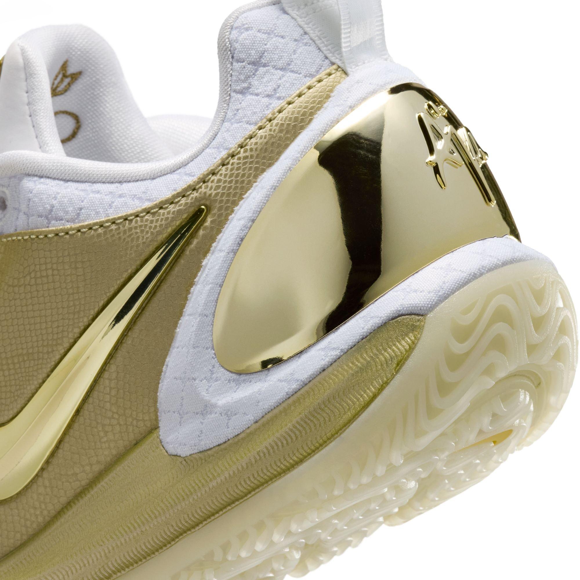 Nike A'Two "Gold Standard" Basketball Shoe - METALLIC GOLD STAR/WHITE Thumbnail View 6