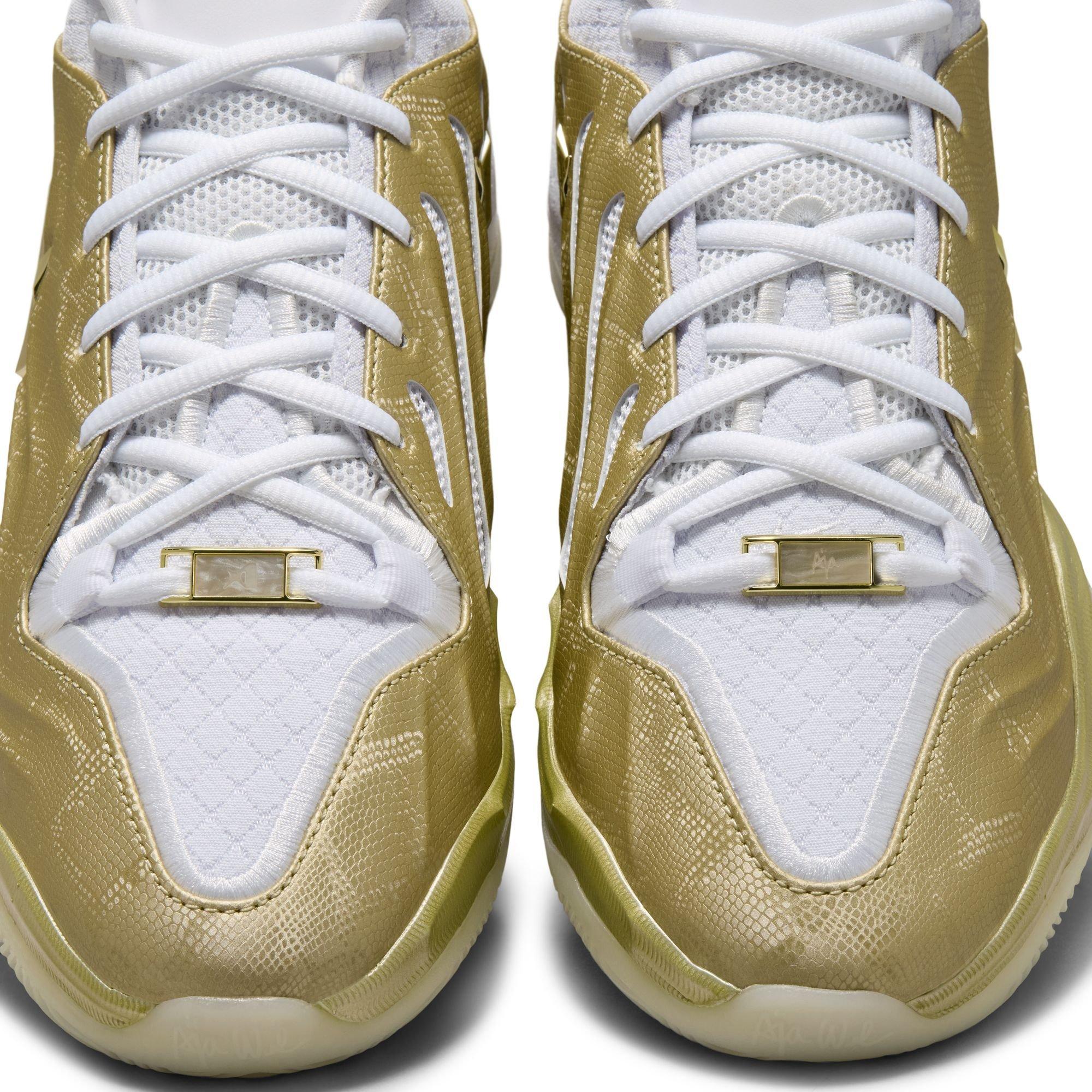 Nike A'Two "Gold Standard" Basketball Shoe - METALLIC GOLD STAR/WHITE Thumbnail View 8