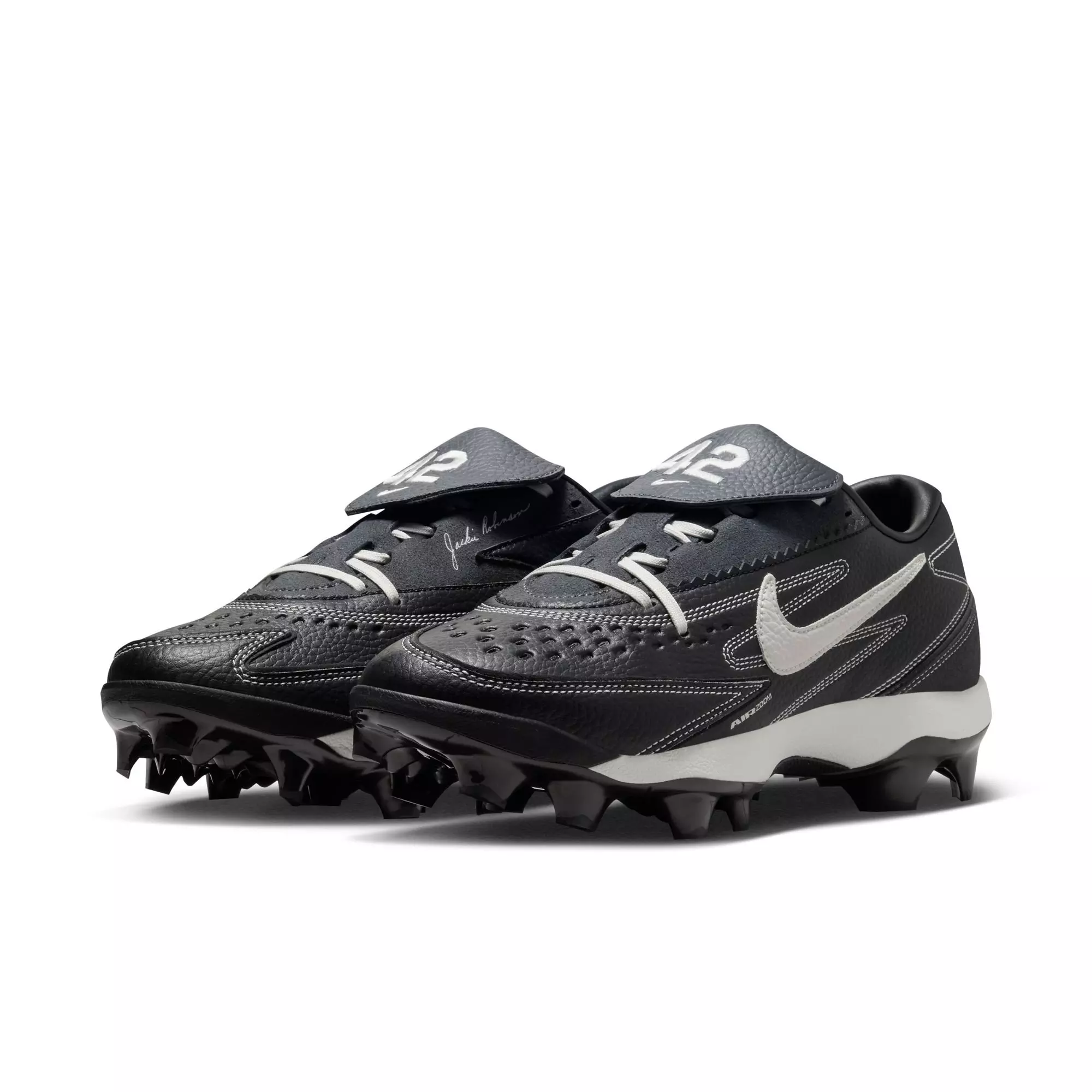 Nike Diamond Standout MCS "Jackie Robinson Day" Men's Baseball Cleat - BLACK/PALE IVORY/MEDIUM ASH