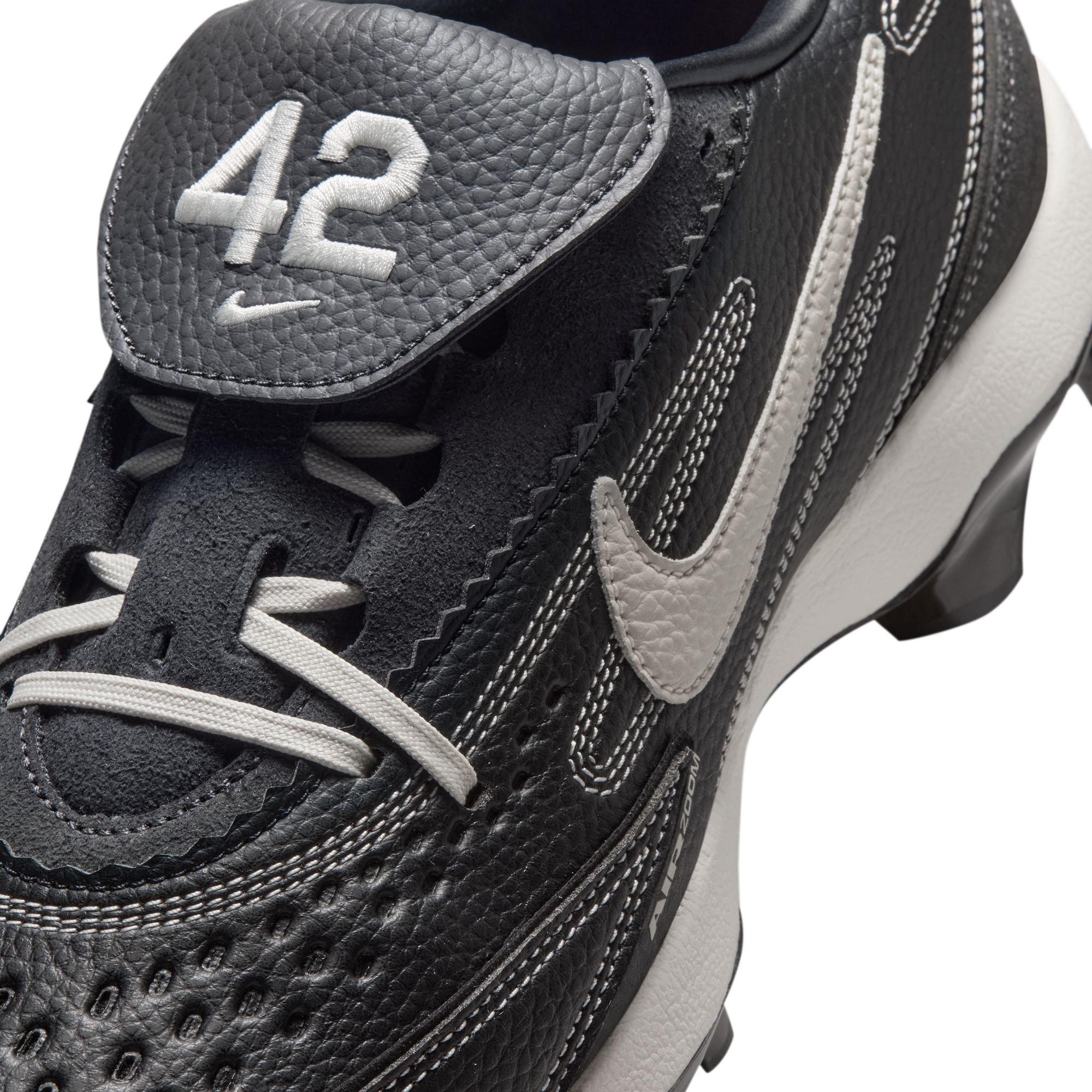 Nike Diamond Standout MCS "Jackie Robinson Day" Men's Baseball Cleat - BLACK/PALE IVORY/MEDIUM ASH Thumbnail View 5