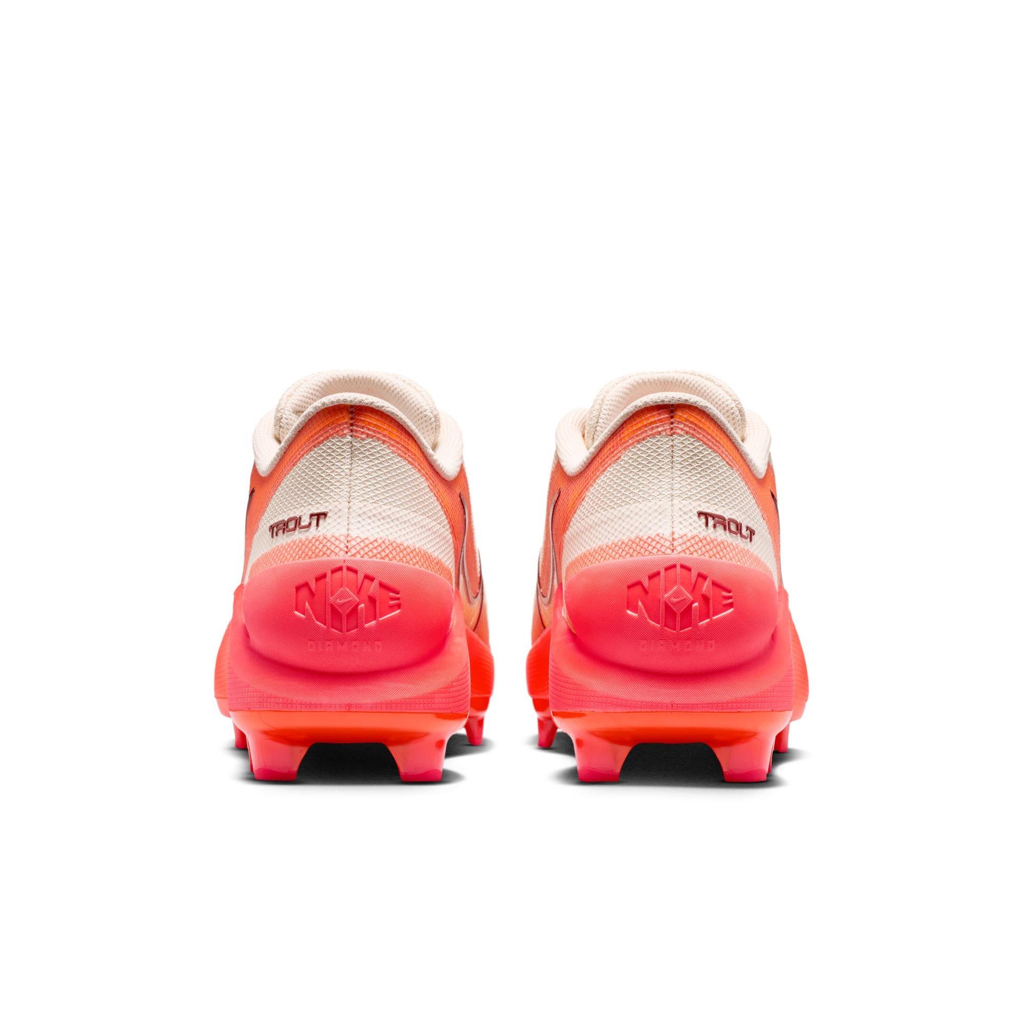 Nike Diamond Showcase "Mike Trout" Men's Baseball Cleat - CHALK/TOTAL ORANGE/SOLAR RED Thumbnail View 11