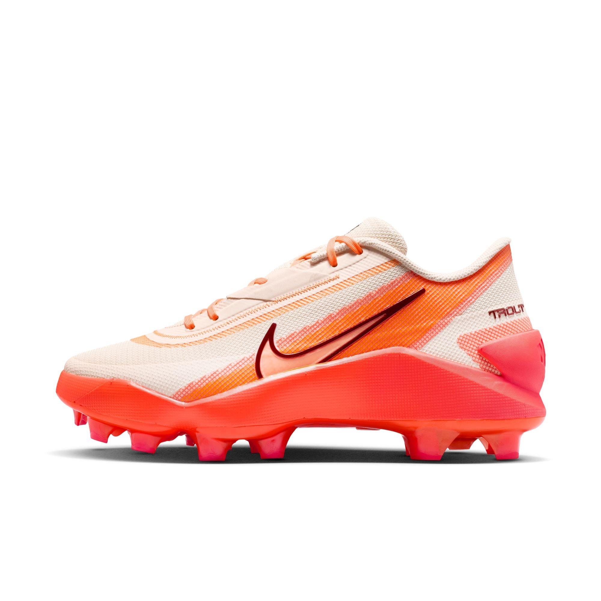 Nike Diamond Showcase "Mike Trout" Men's Baseball Cleat - CHALK/TOTAL ORANGE/SOLAR RED Thumbnail View 9