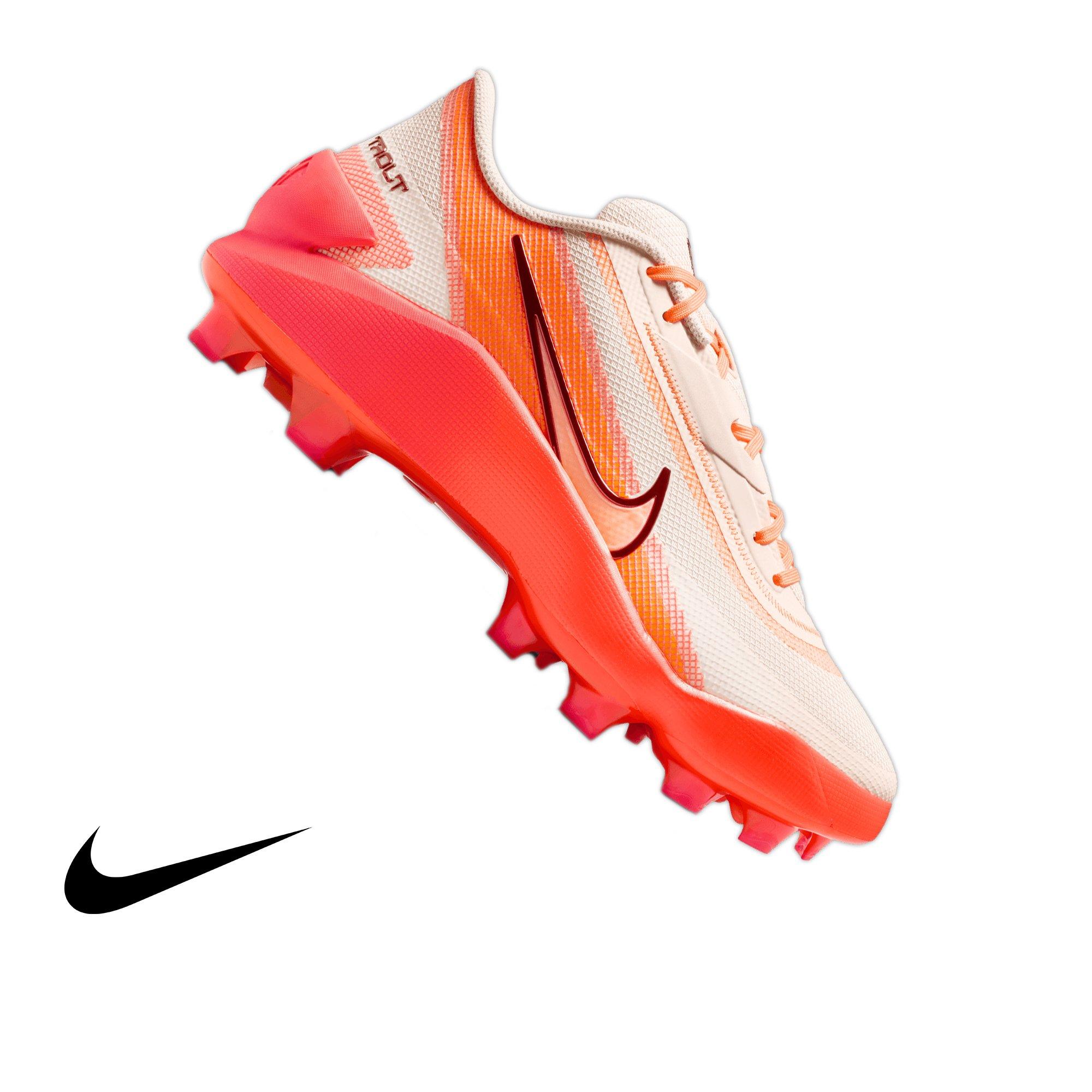 Nike Diamond Showcase "Mike Trout" Men's Baseball Cleat - CHALK/TOTAL ORANGE/SOLAR RED Thumbnail View 1