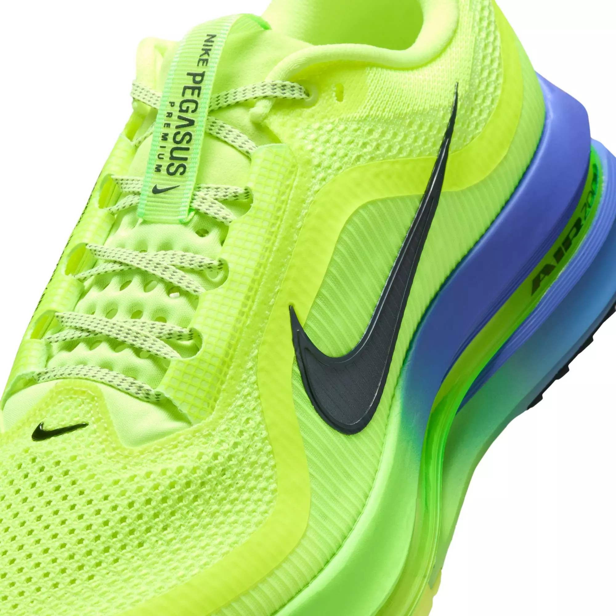 Nike Pegasus Premium "Volt Ice/Black Spruce/Lime Blast" Men's Road Running Shoe - VOLT/BLUE