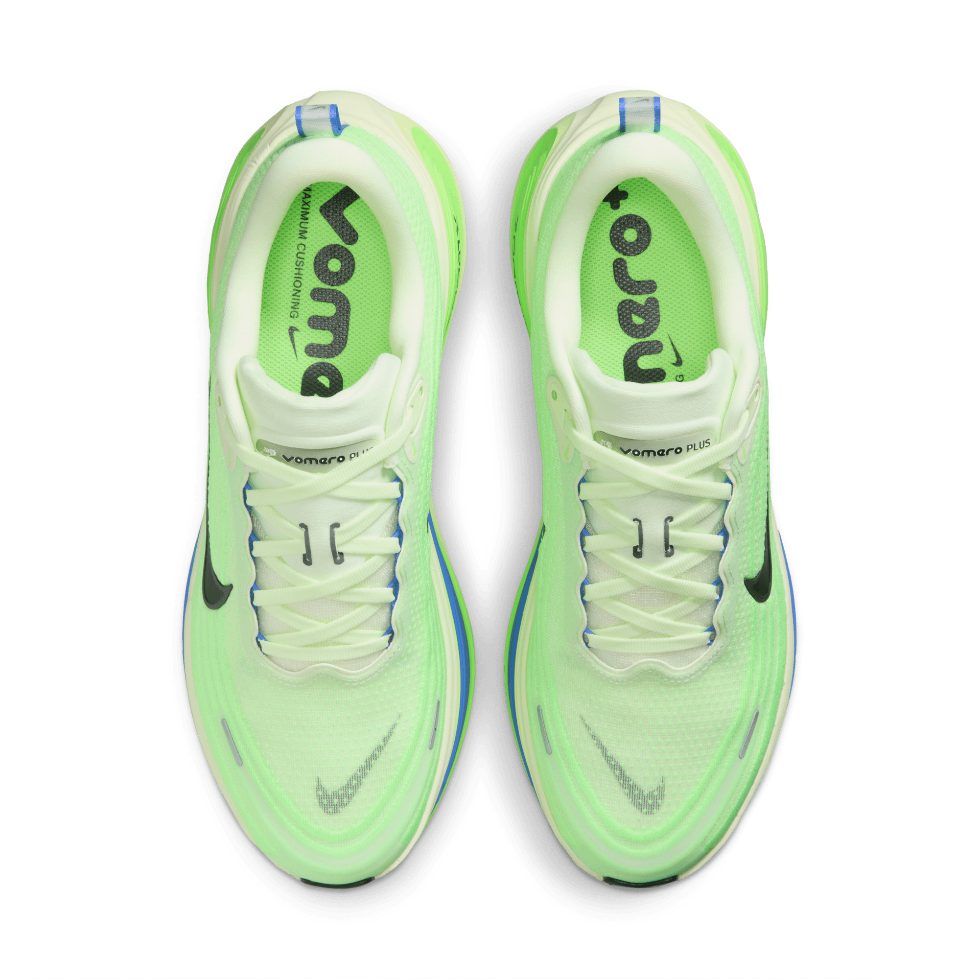 Nike Vomero Plus "Volt Tint/Black Spruce/Lime Blast" Men's Road Running Shoe - VOLT/BLUE Thumbnail View 7