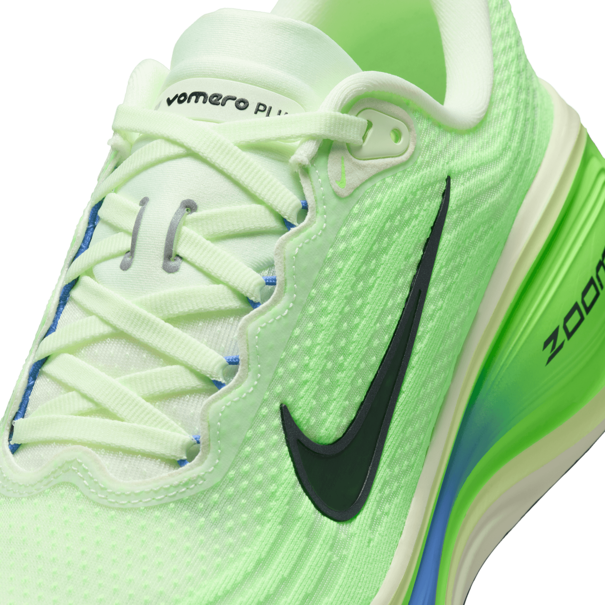 Nike Vomero Plus "Volt Tint/Black Spruce/Lime Blast" Men's Road Running Shoe - VOLT/BLUE Thumbnail View 10