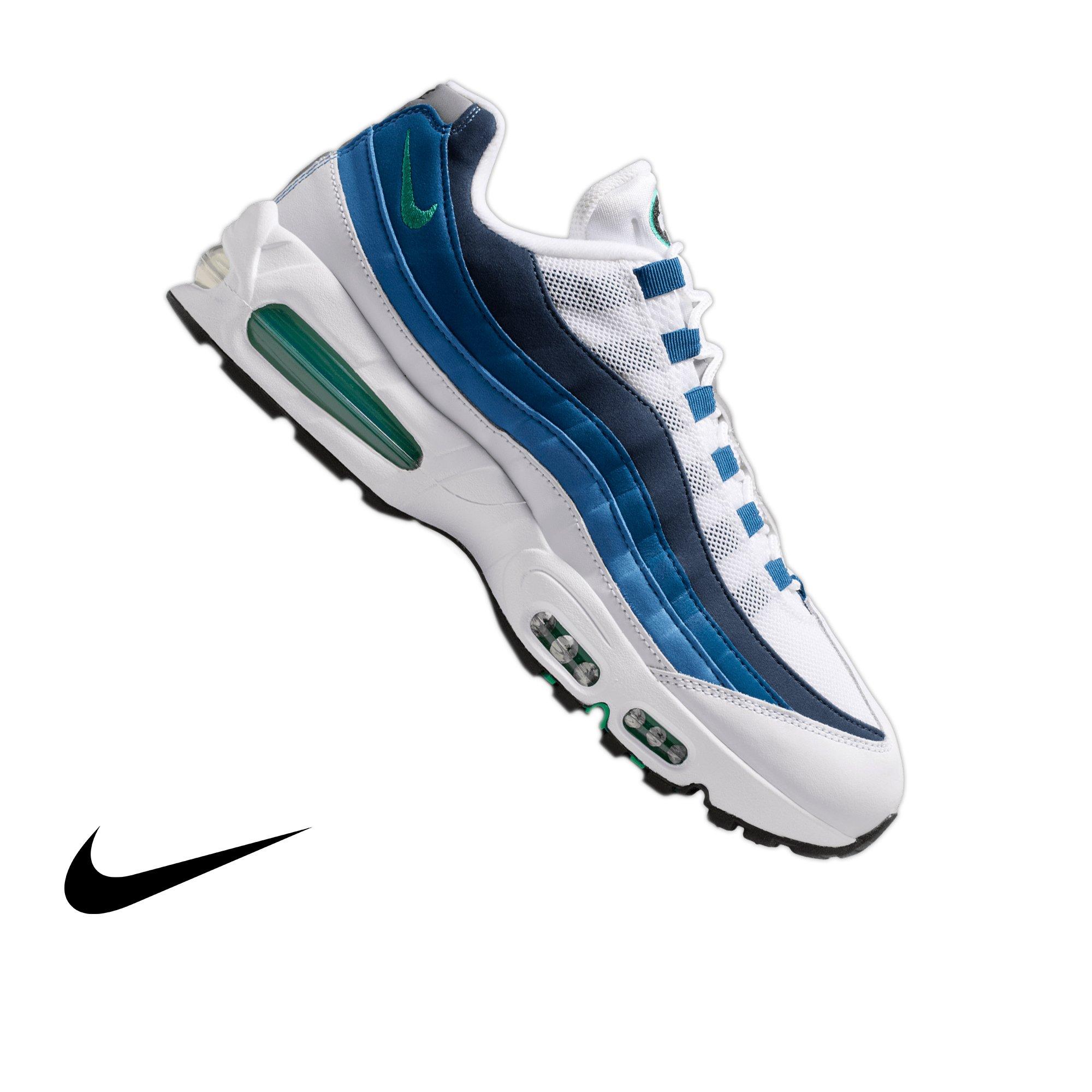 Nike Air Max 95 OG "Slate Blue" Men's Shoe - WHITE/EMERALD GREEN/LAKE BLUE Thumbnail View 1