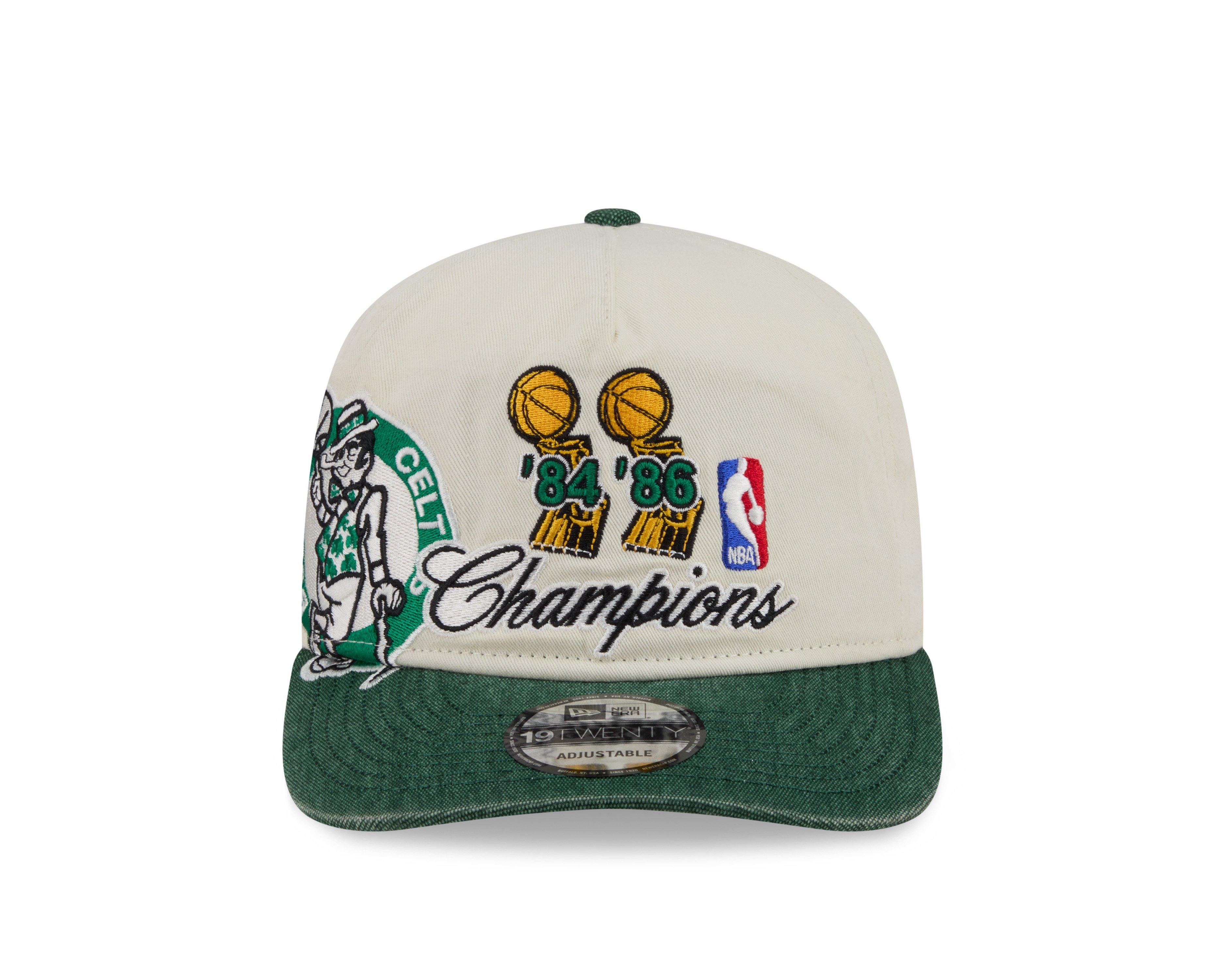 New Era Boston Celtics 19TWENTY Hardwood Classic Snapback Hat-White/Green - WHITE/GREEN Thumbnail View 3