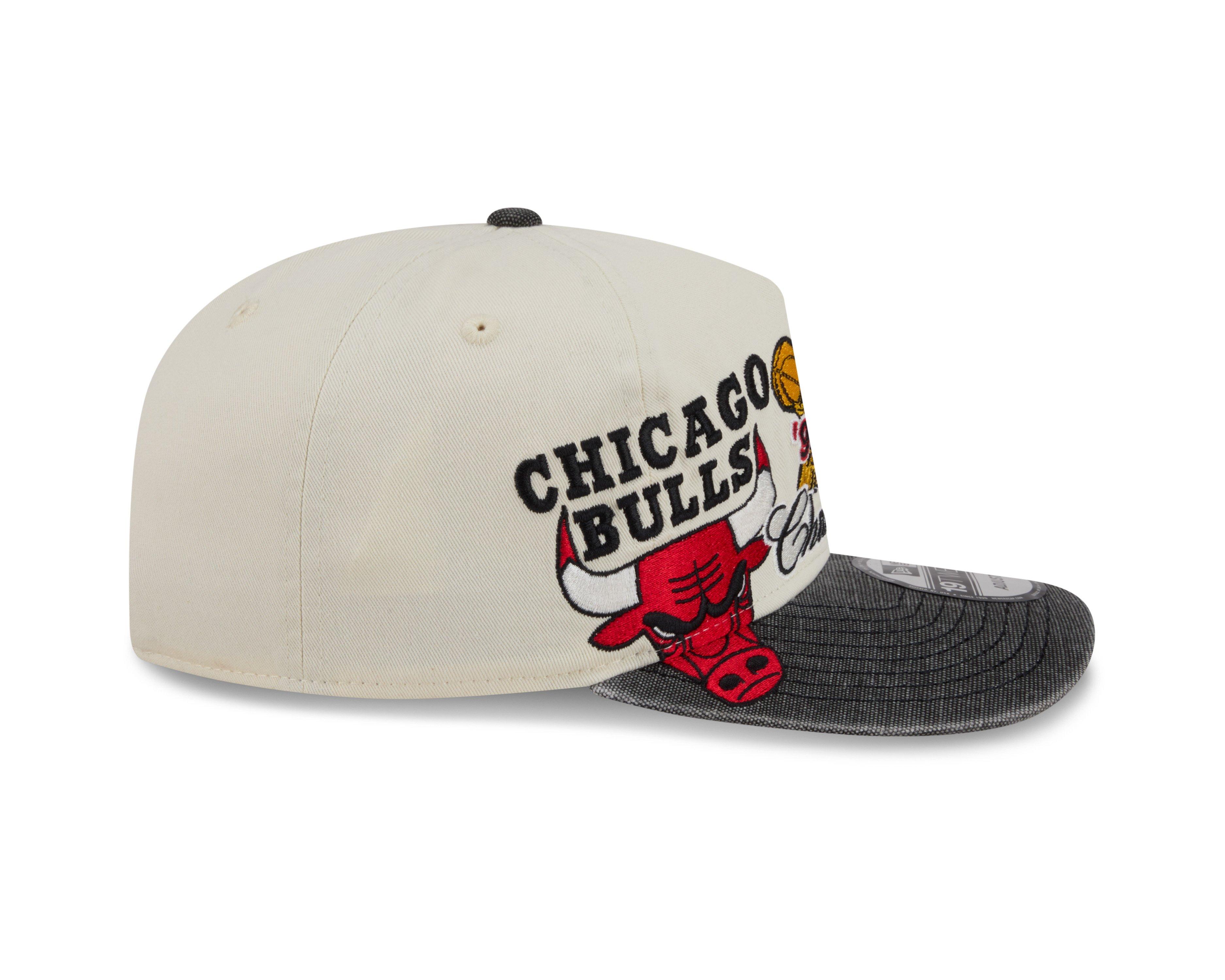 New Era Chicago Bulls 19TWENTY Hardwood Classic Snapback Hat-White/Black - WHITE/BLACK Thumbnail View 6