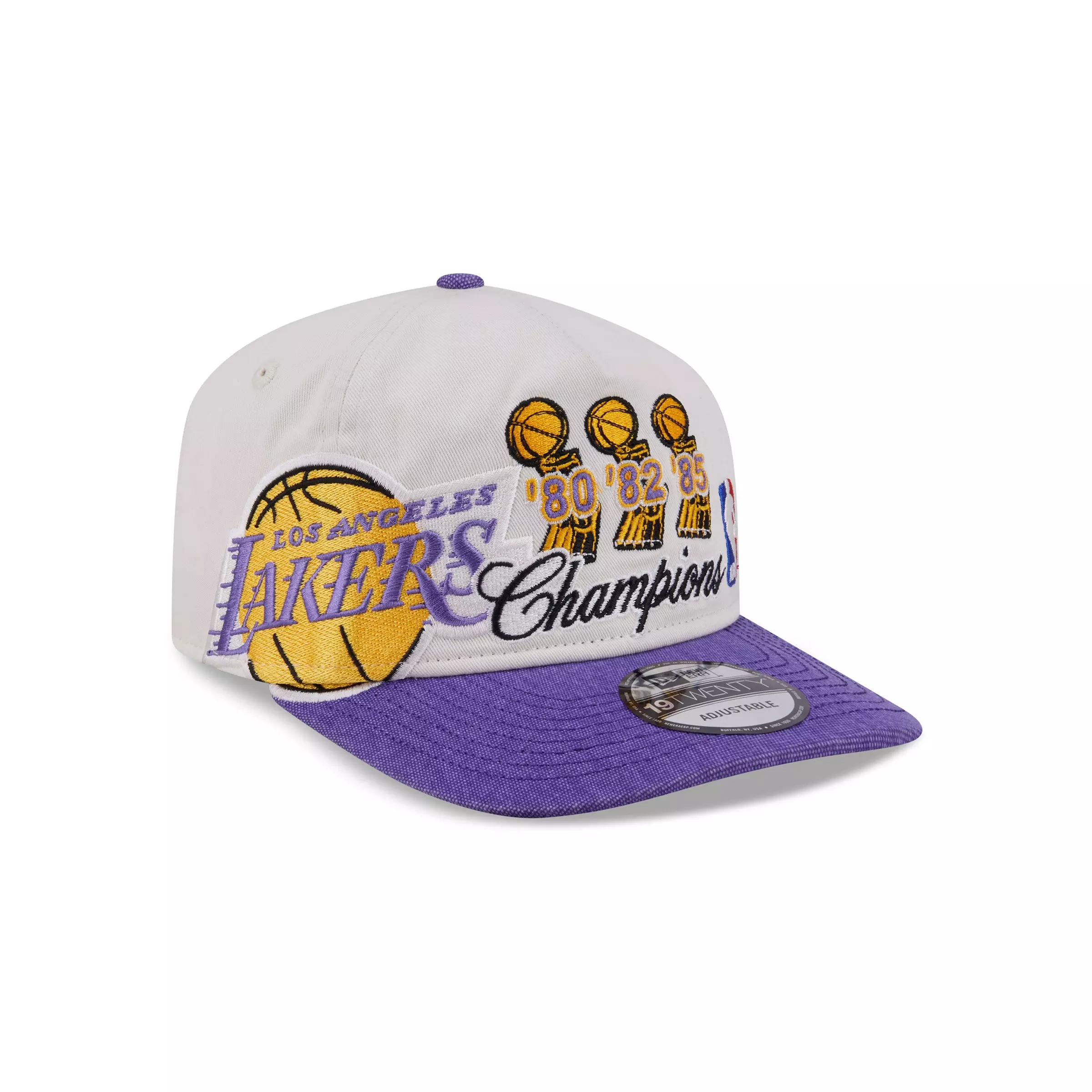 New Era Los Angeles Lakers 19TWENTY Hardwood Classic Snapback Hat - White/Purple - WHITE/PURPLE