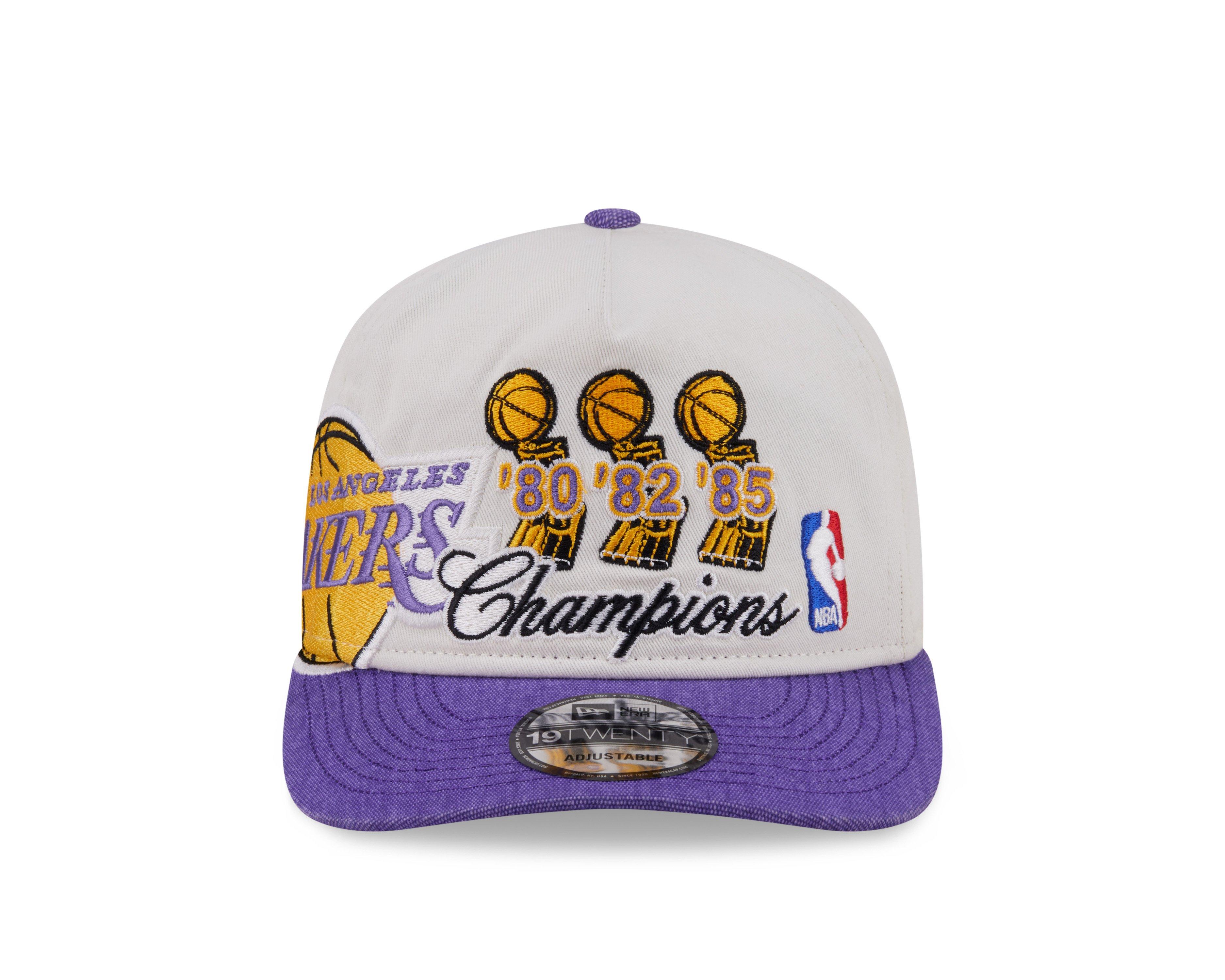 New Era Los Angeles Lakers 19TWENTY Hardwood Classic Snapback Hat - White/Purple - WHITE/PURPLE Thumbnail View 3