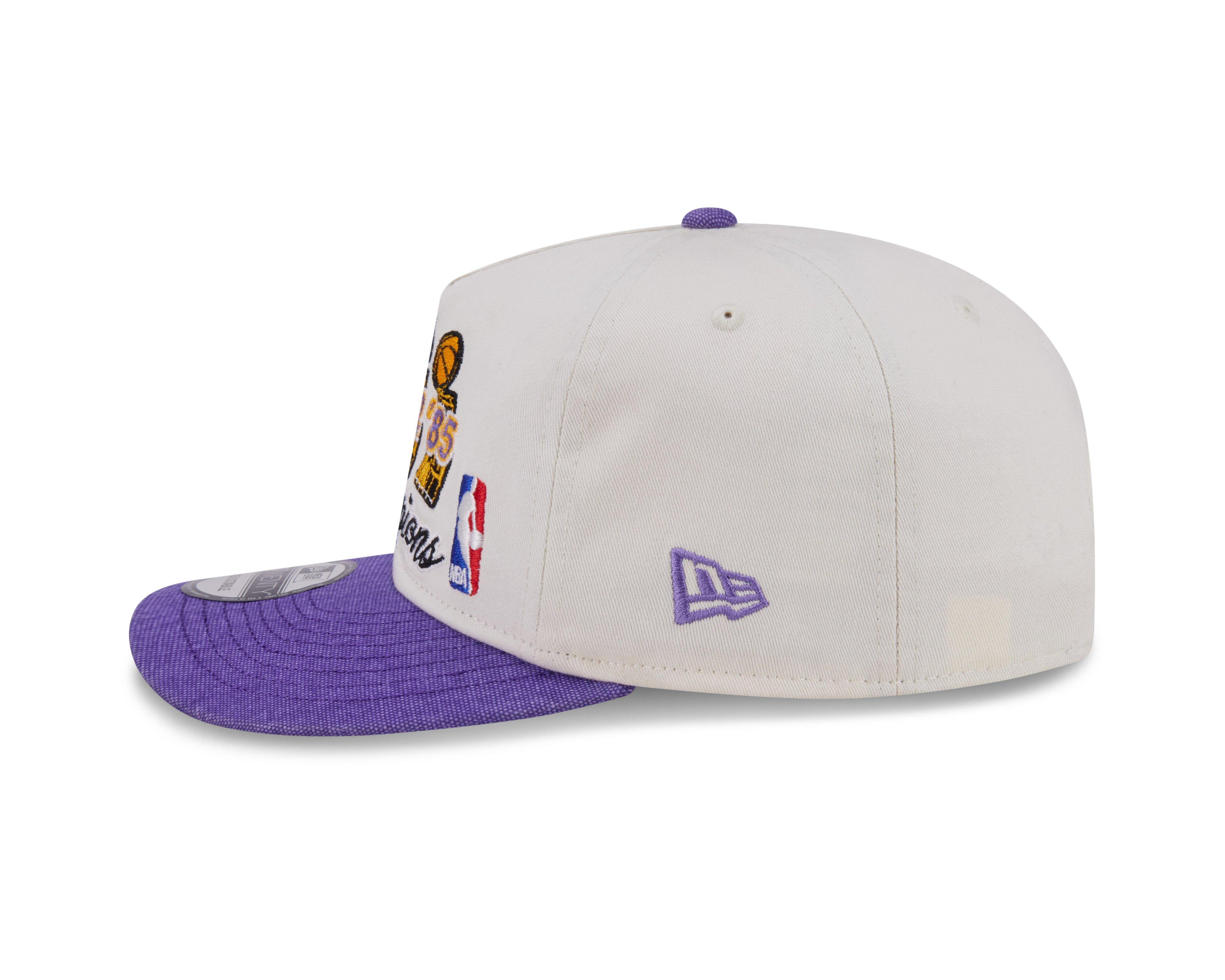 New Era Los Angeles Lakers 19TWENTY Hardwood Classic Snapback Hat - White/Purple - WHITE/PURPLE Thumbnail View 5