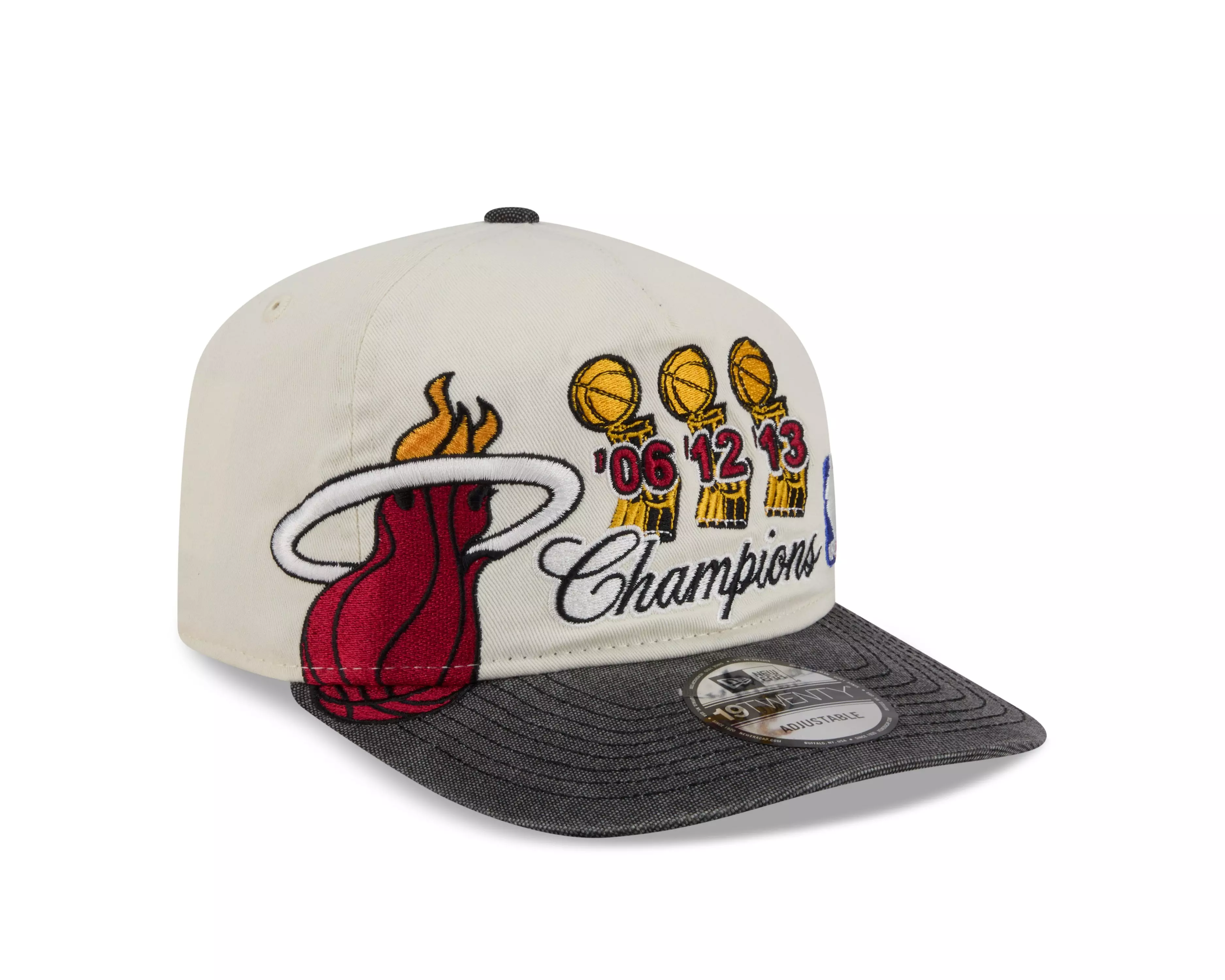 New Era Miami Heat 19TWENTY Hardwood Classic Snapback Hat-White/Black - WHITE/BLACK