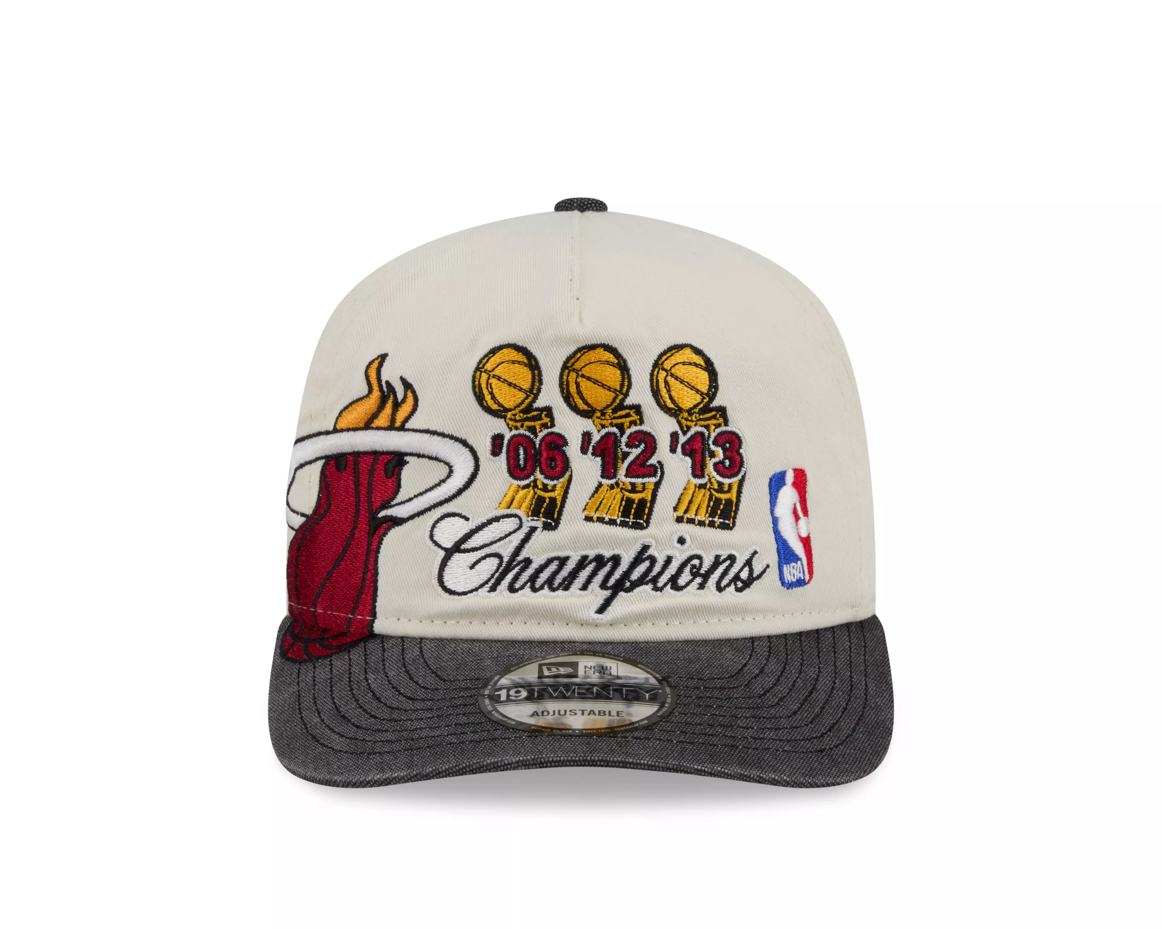 New Era Miami Heat 19TWENTY Hardwood Classic Snapback Hat-White/Black - WHITE/BLACK