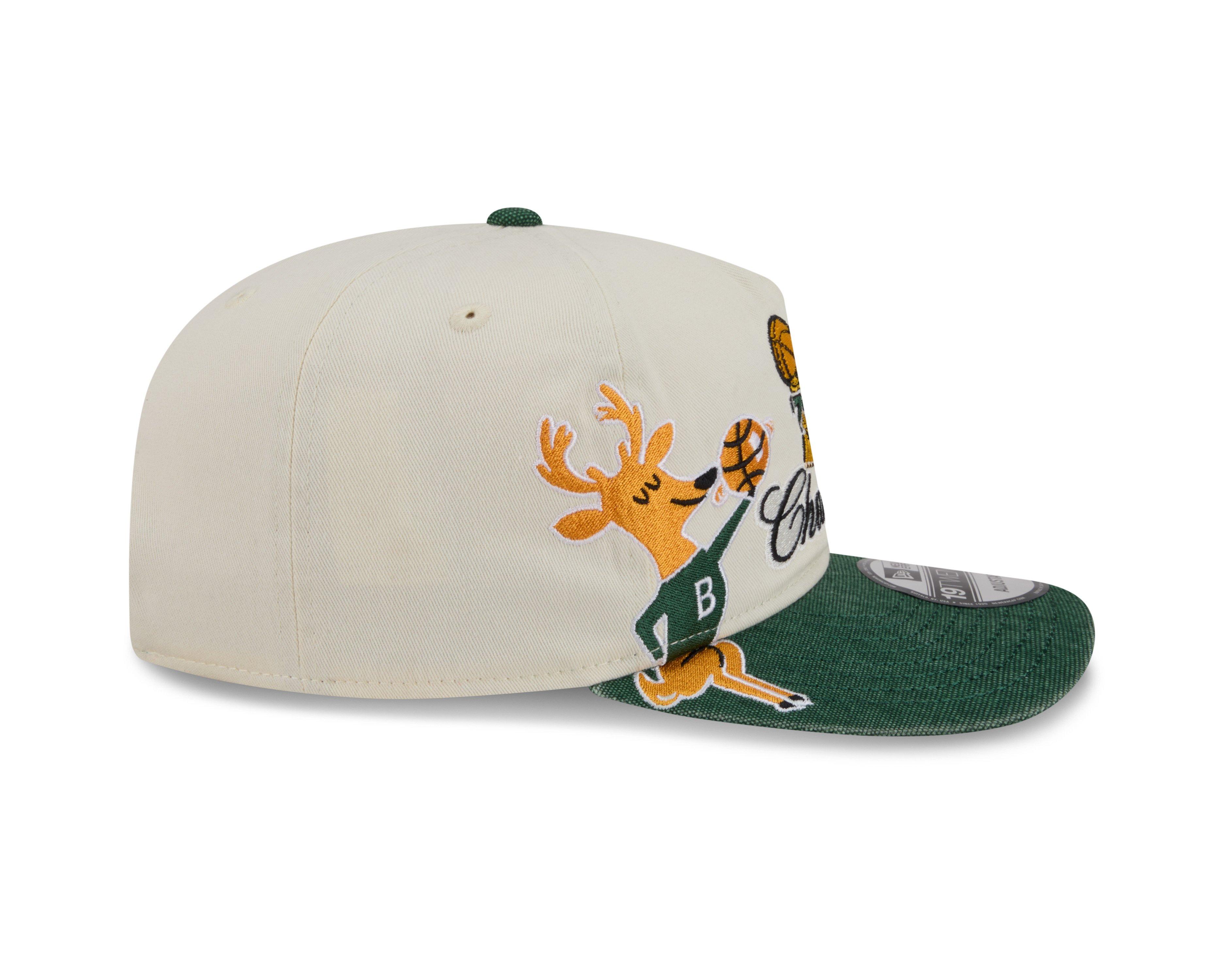 New Era Milwaukee Bucks 19TWENTY Hardwood Classic Snapback Hat-White/Green - WHITE/GREEN Thumbnail View 6