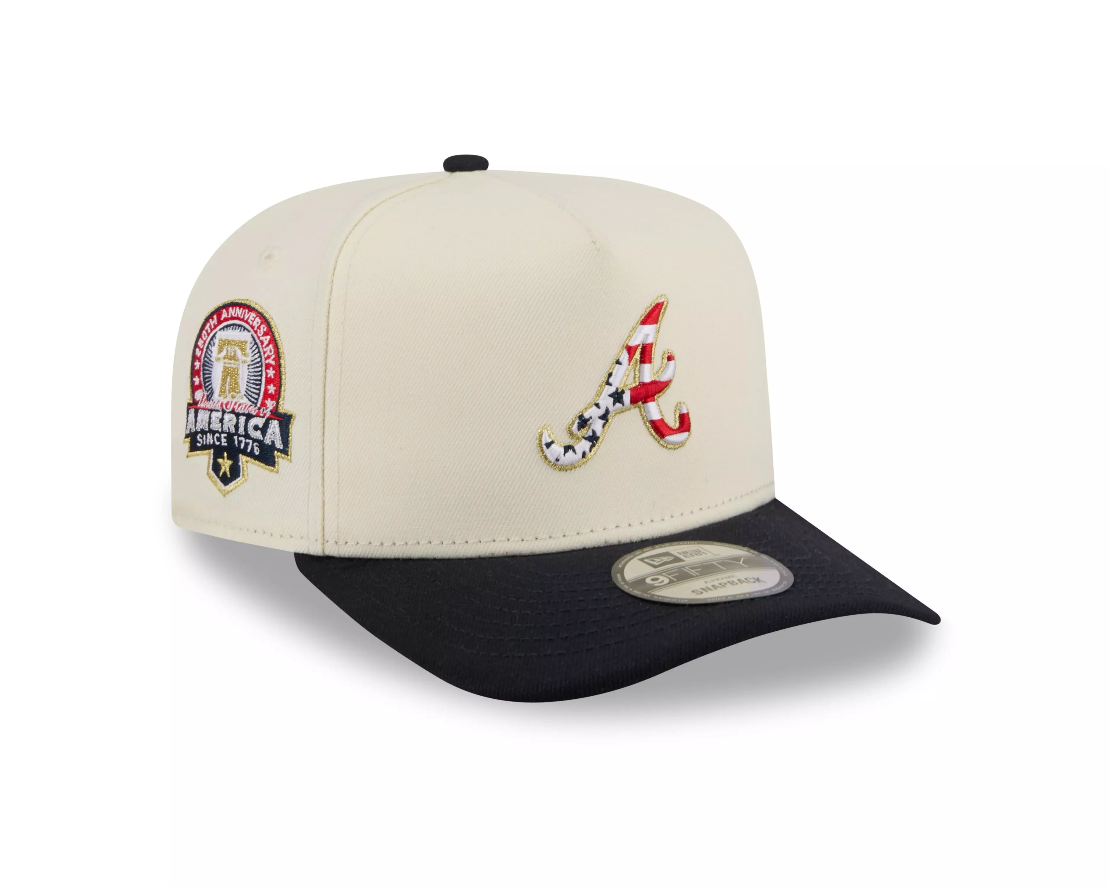 New Era Atlanta Braves 9FIFTY A-Frame 4th of July Snapback Hat - Cream - CREAM