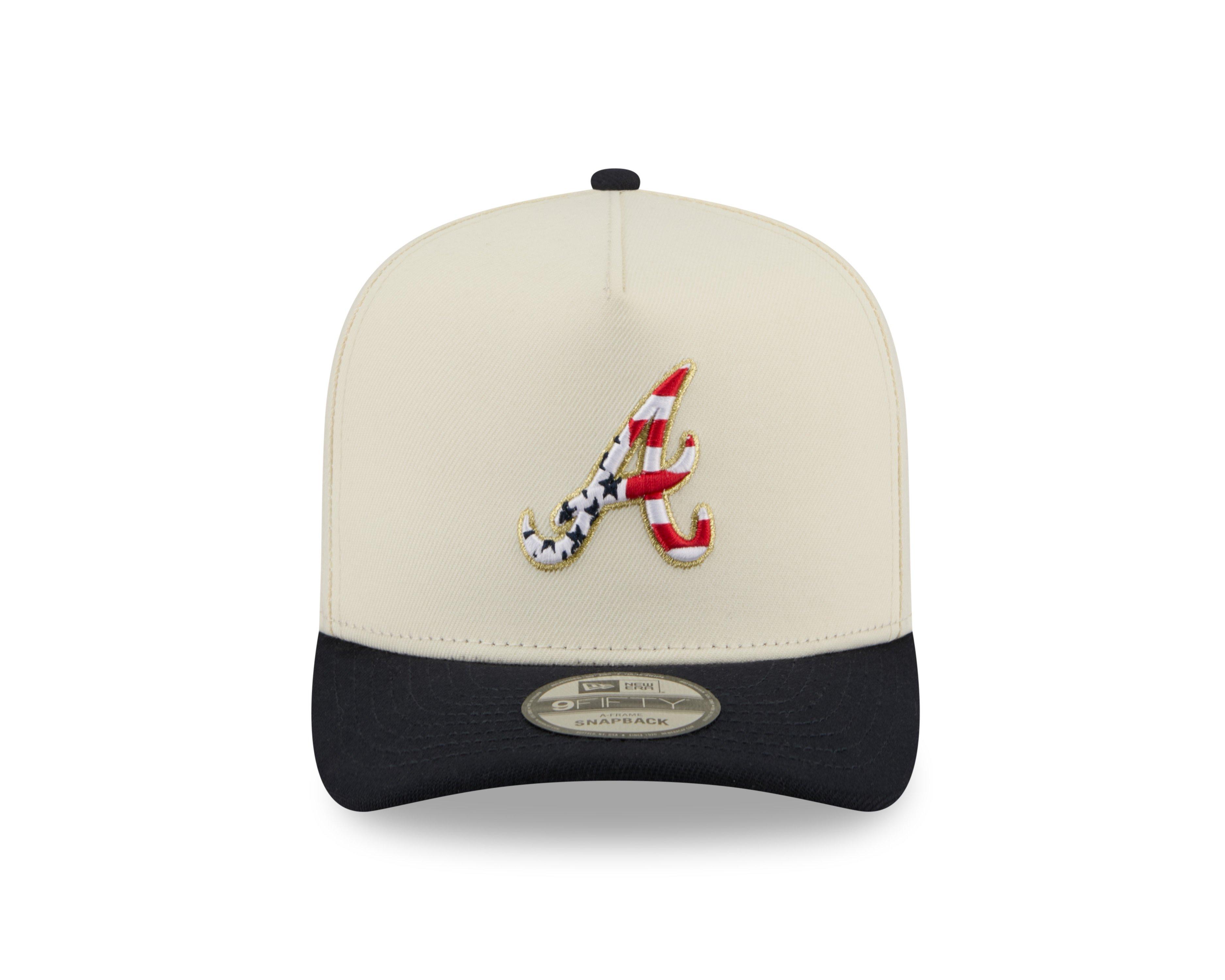 New Era Atlanta Braves 9FIFTY A-Frame 4th of July Snapback Hat - Cream - CREAM Thumbnail View 3