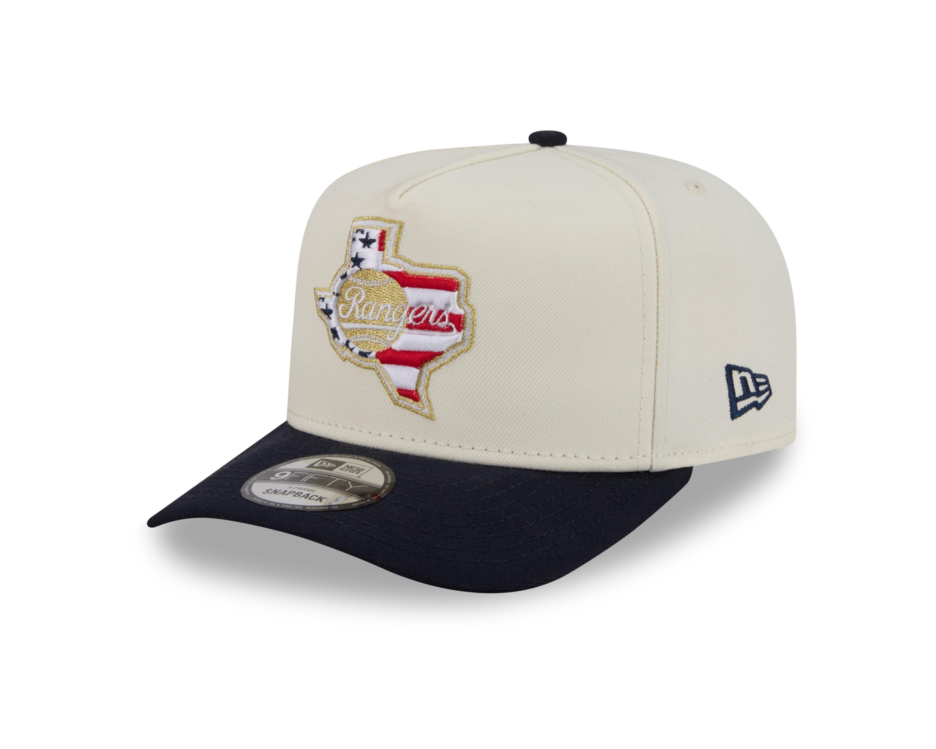 New Era Texas Rangers 9FIFTY A-Frame 4th of July Cream Snapback Hat
