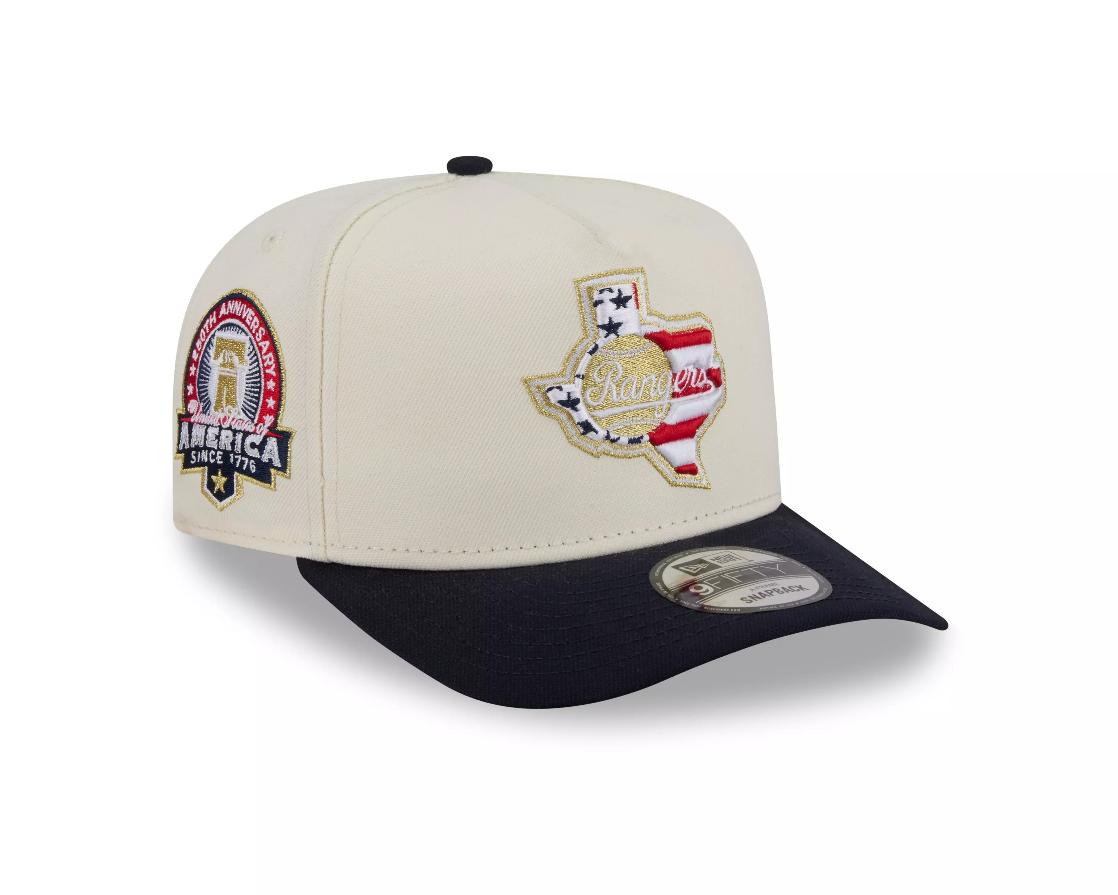 New Era Texas Rangers 9FIFTY A-Frame 4th of July Snapback Hat - Cream - CREAM