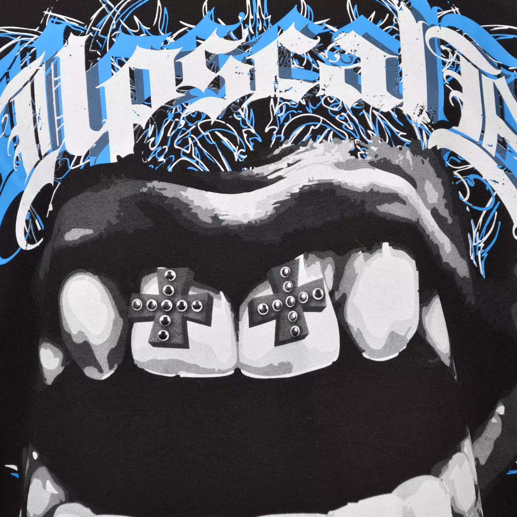 Upscale Big Boys' Loud Mouth Tee - BLACK/BLUE