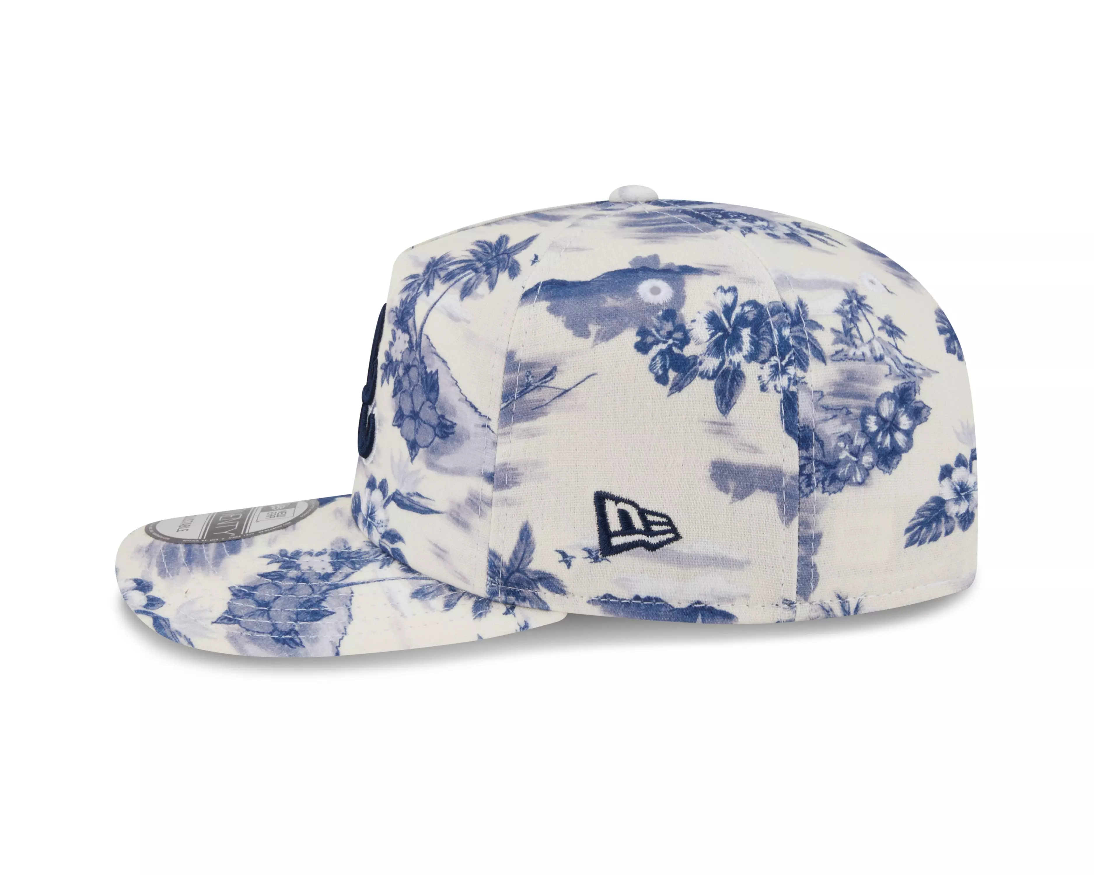 New Era Atlanta Braves 19TWENTY Tropical Snapback Hat - White/Navy - WHITE/NAVY