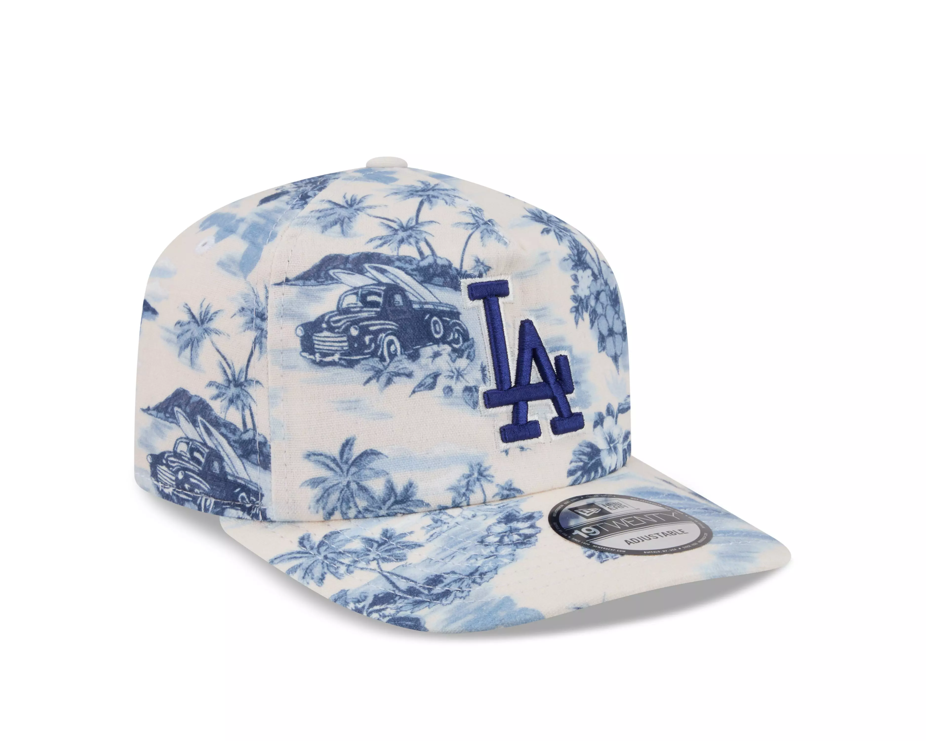 New Era Los Angeles Dodgers 19TWENTY Tropical Snapback Hat - White/Navy - WHITE/ROYAL