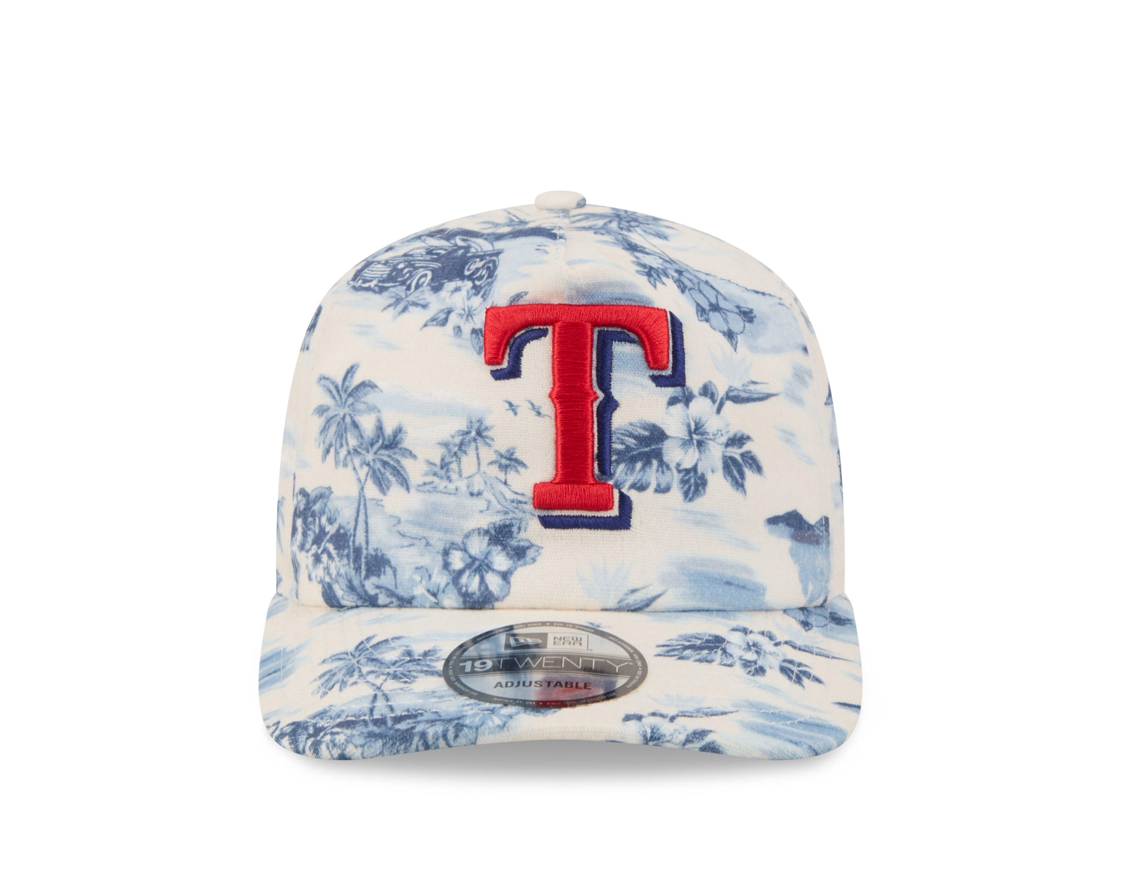 New Era Texas Rangers 19TWENTY Tropical Snapback Hat - White/Royal - WHITE/ROYAL Thumbnail View 3