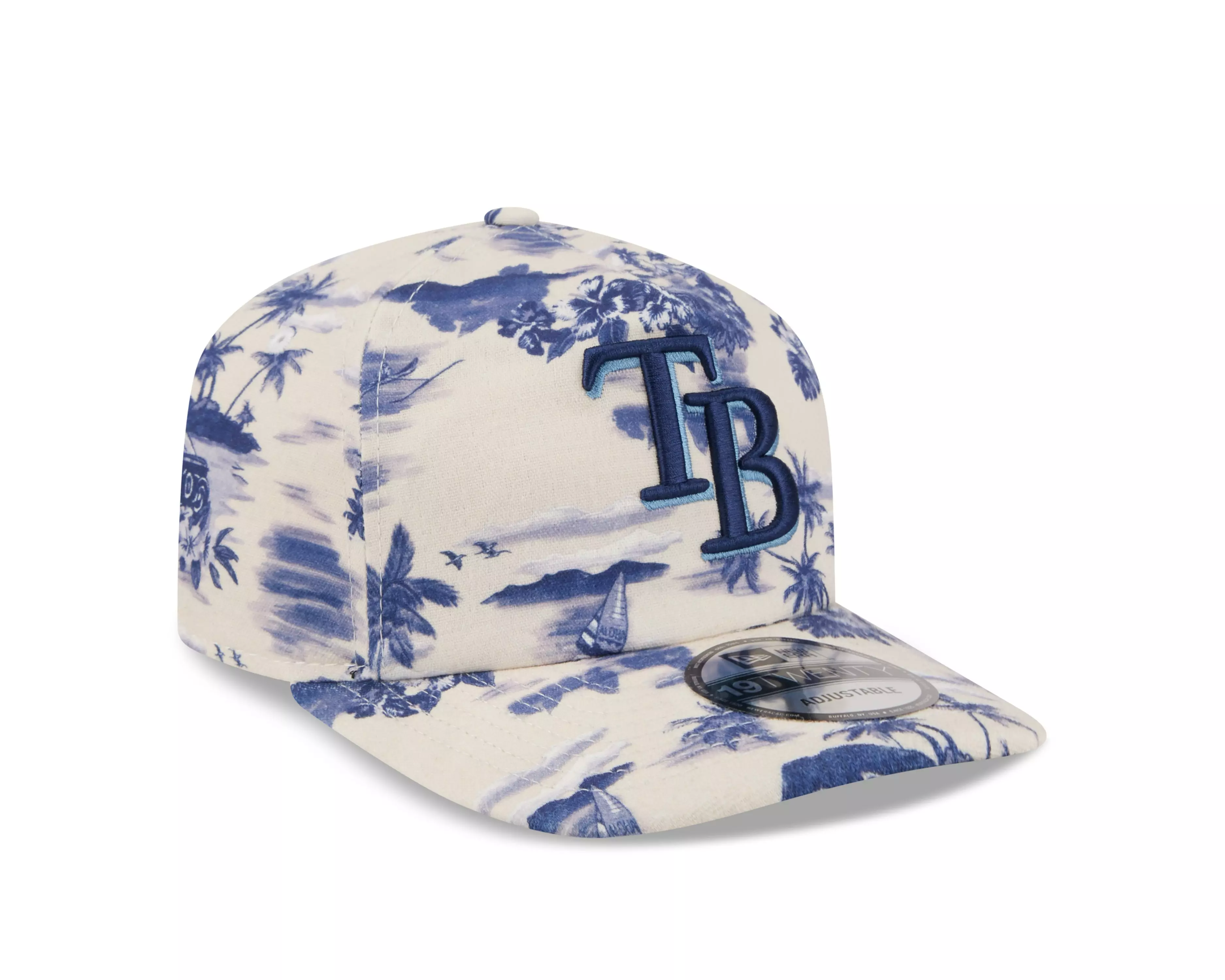 New Era Tampa Bay Rays 19TWENTY Tropical Snapback Hat - White/Blue - WHITE/BLUE